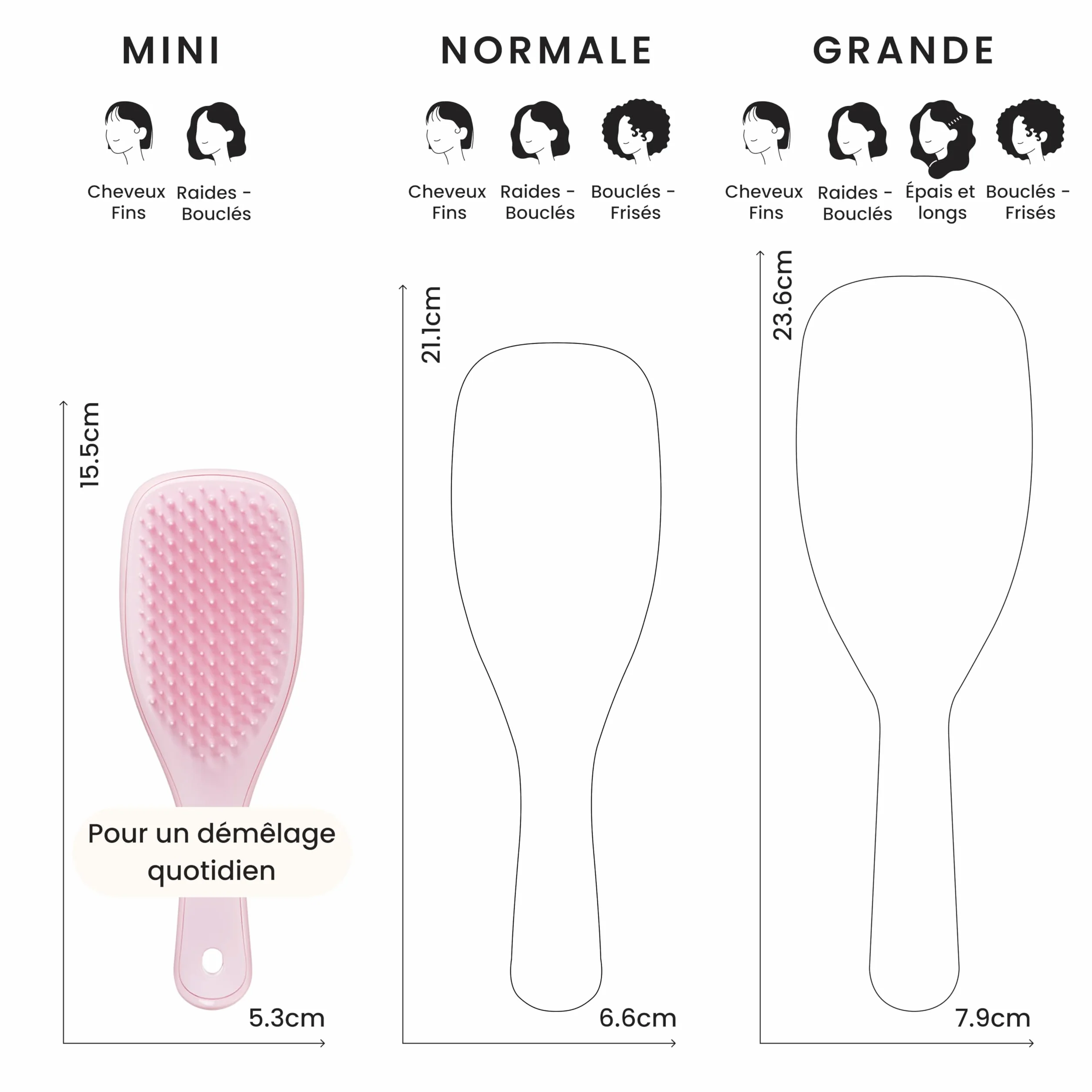 Tangle Teezer Mini Ultimate Detangler Brosse à Cheveux Démêlante Cheveux Secs Mouillés Rose Millennial