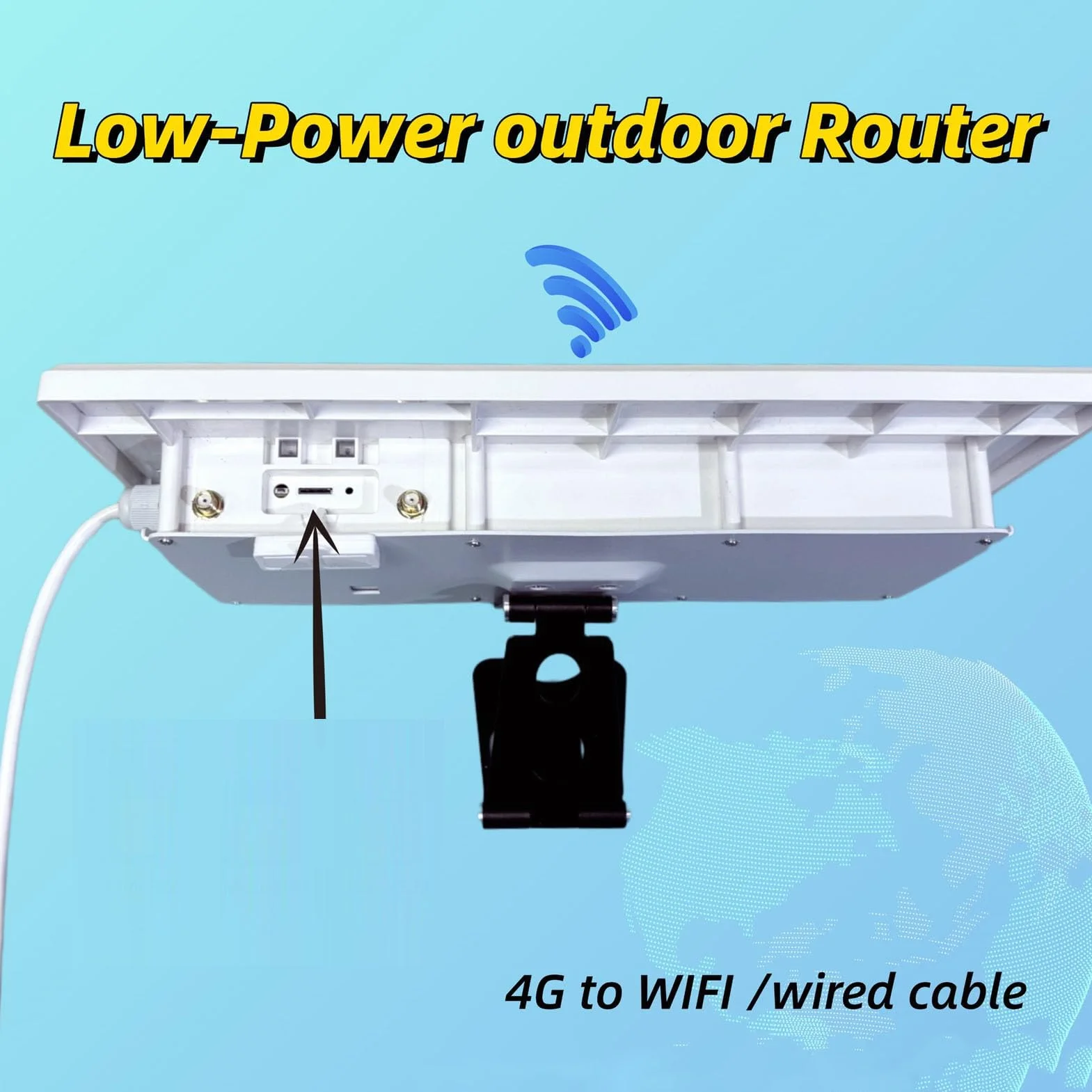 GOWENIC Routeur Modem 4G LTE 12 W à énergie Solaire, Extension WiFi 6 Solaire Extérieure 300 Mbps avec Emplacement pour Carte SIM, étanchéité IP66, Portée WiFi 150 M, Batterie 18 000 MAh (Antennes