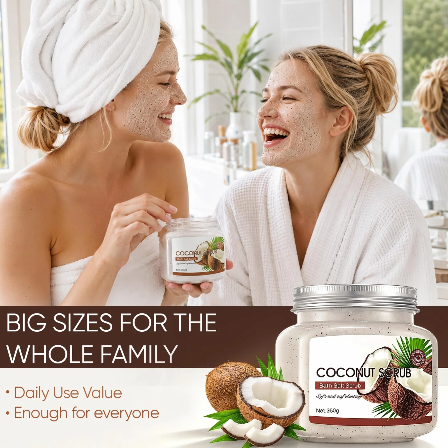 Coffret SPA Gommage Corps Exfoliant 350g Body Scrub 200g Beurre Corporel Masque Facial Patch Yeux