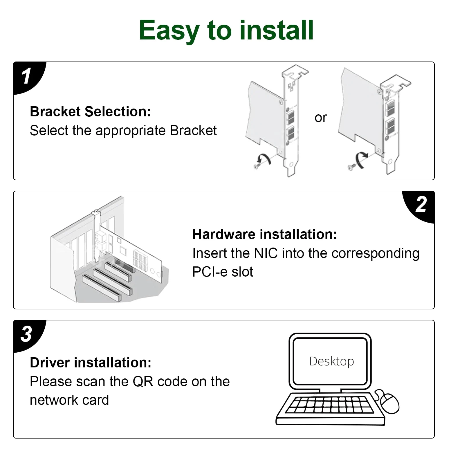 REDLUX Carte réseau PCI-e 10/100/1000 Mbps (NIC) avec puce Intel 82576EB, double ports RJ45, comparé à Intel E1G42ET, PCIE 2.0 X1, compatible Windows/Windows Server/Linux/Vmware Esxi