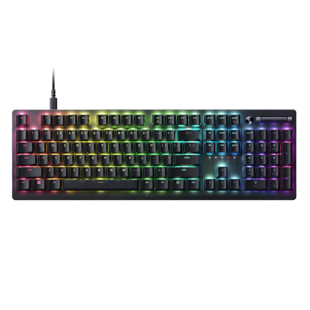 Razer DeathStalker V2 (commutateur Rouge) – Clavier de Jeu Optique Bas (commutateurs optiques linéaires, câble de Type C Amovible, Touches gravées au Laser, Chrome RVB) | Noir