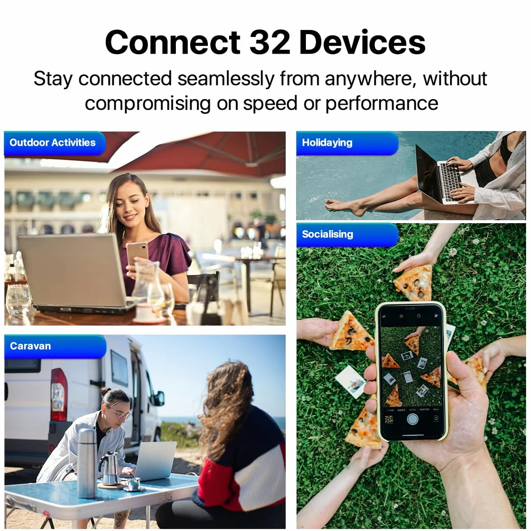 ZTE U10S Pro Blue 4G+LTE Mobile Wi-Fi 6 Portable débloqué connecte 32 appareils 3000 mAh autonomie 10 Heures