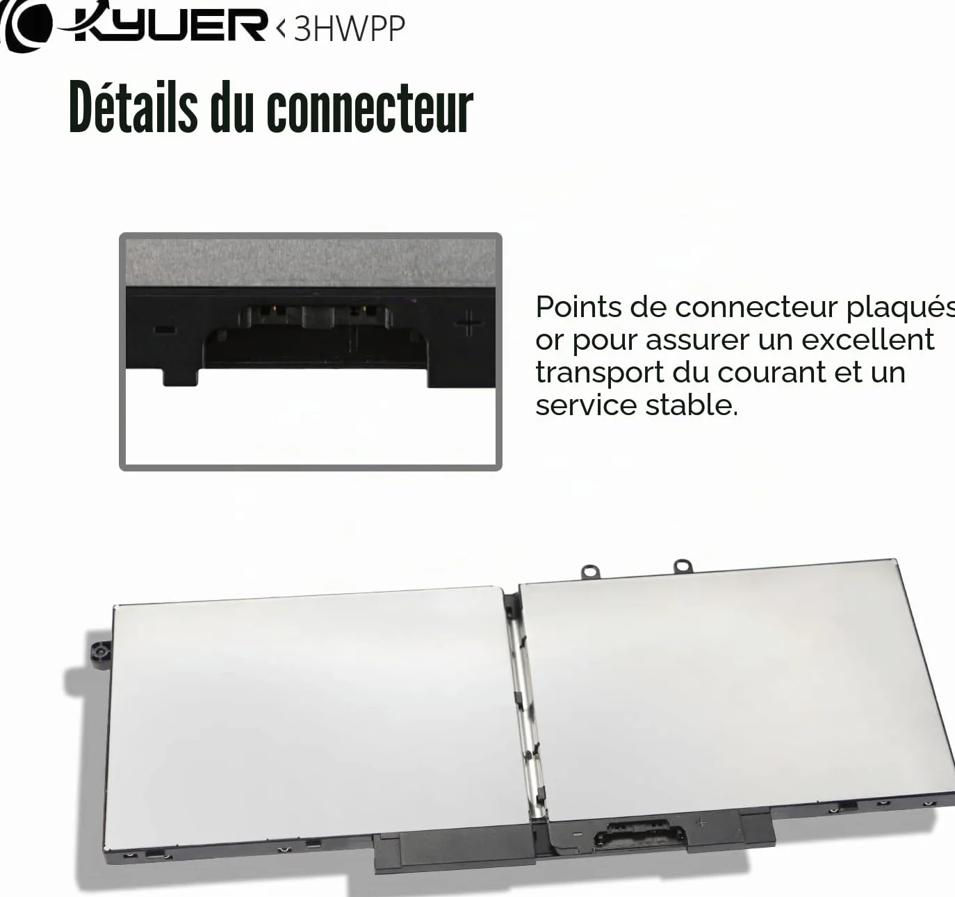 Batterie Dell Latitude 5401 5410 5411 5501 5510 5511 Precision 3541 3550 3551 Inspiron 7706 7500 7506 68Wh 3HWPP