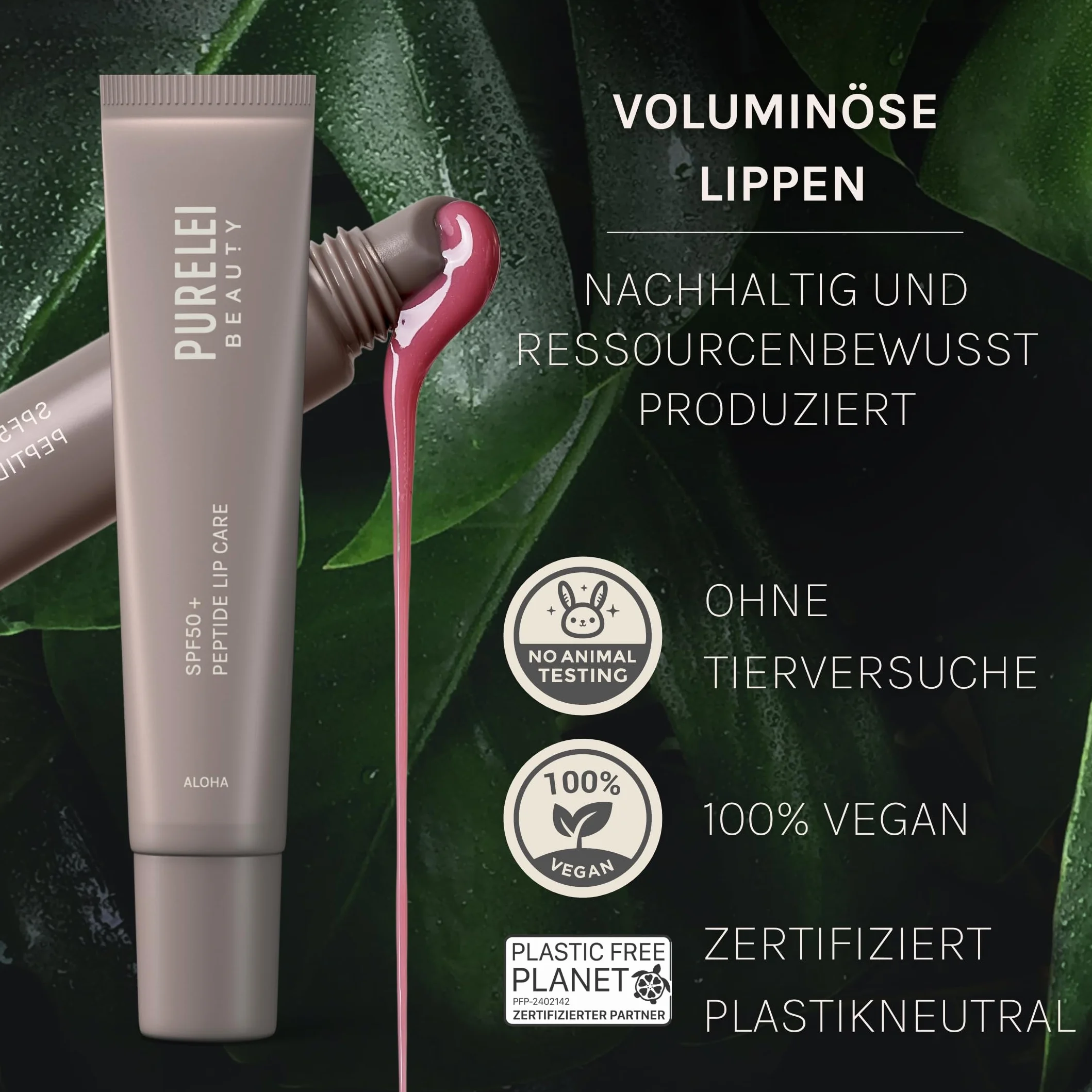 PURELEI® Aloha SPF50 Peptide Lip Plumper 10 ml - Soin des lèvres protecteur