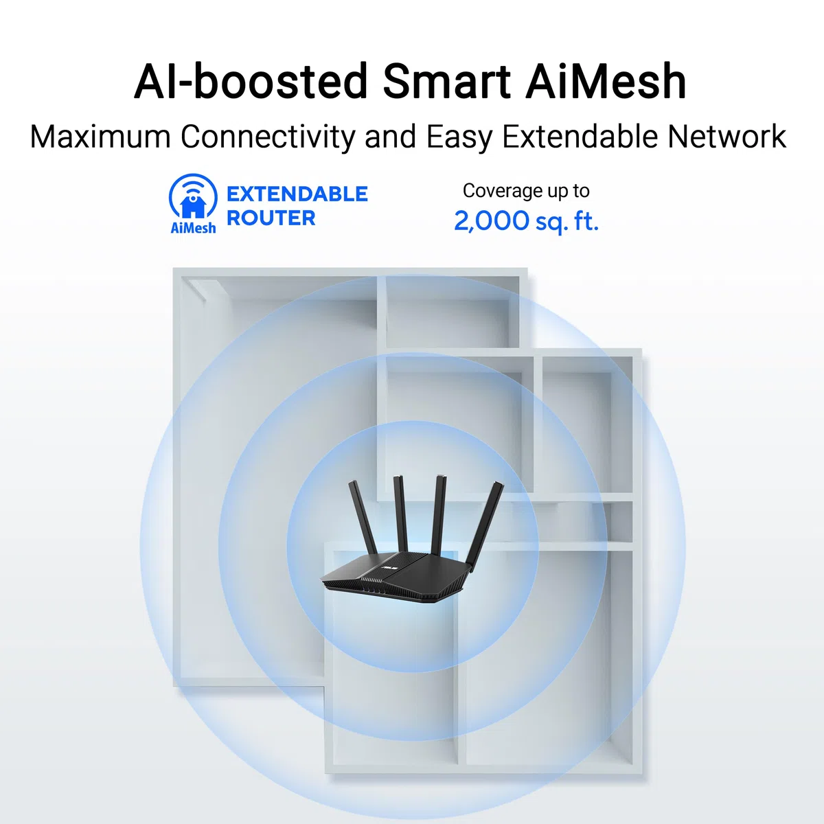 Asus RT-Be55 Router Wireless 2.5 Gigabit Ethernet DuaL-Band [2.4 Ghz/5 Ghz] Nero (asus RT-Be55 Dual Band Wifi 7 Router)