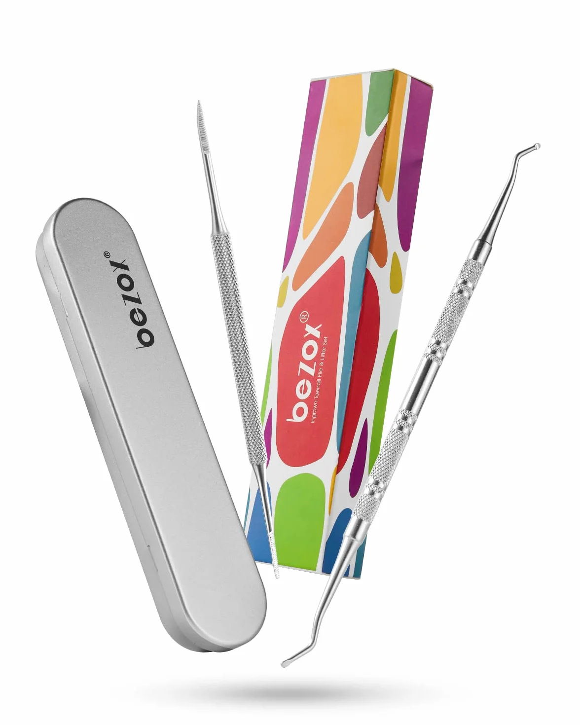 BEZOX Excavateur ongles acier inoxydable 16.5cm lime ongles incarné 13.4cm instrument double extrémité