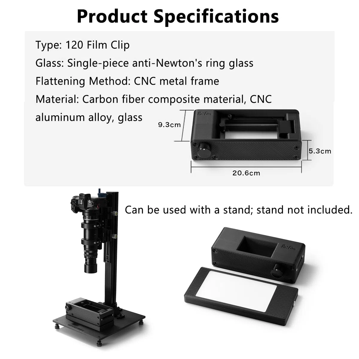 Support pour Film 120 pour Numérisation, Porte Négatifs avec Masques Magnétiques, Accessoire pour Scanner De Films Moyen Format, Compatible avec Les Formats 6x4,5/6x6/6x7/6x8/6x9.