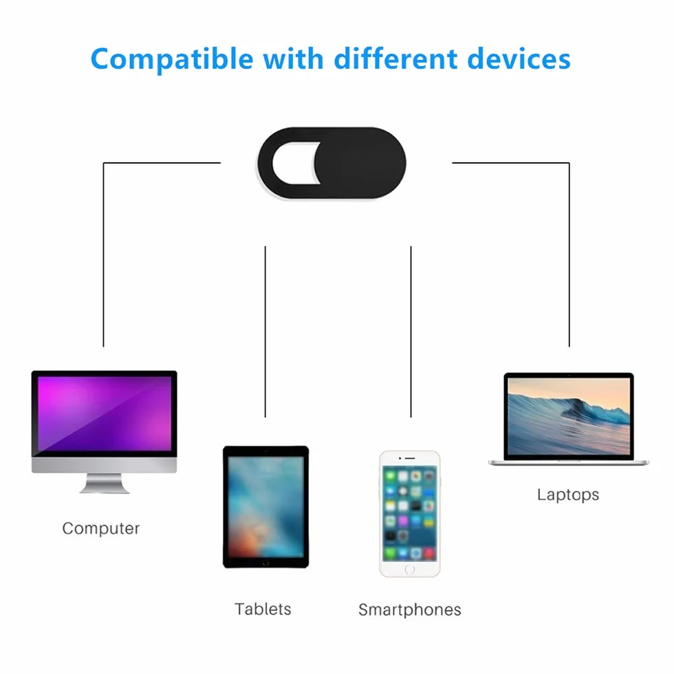 Lot de 8 housses de webcam ultra minces pour ordinateur portable, smartphone et tablette