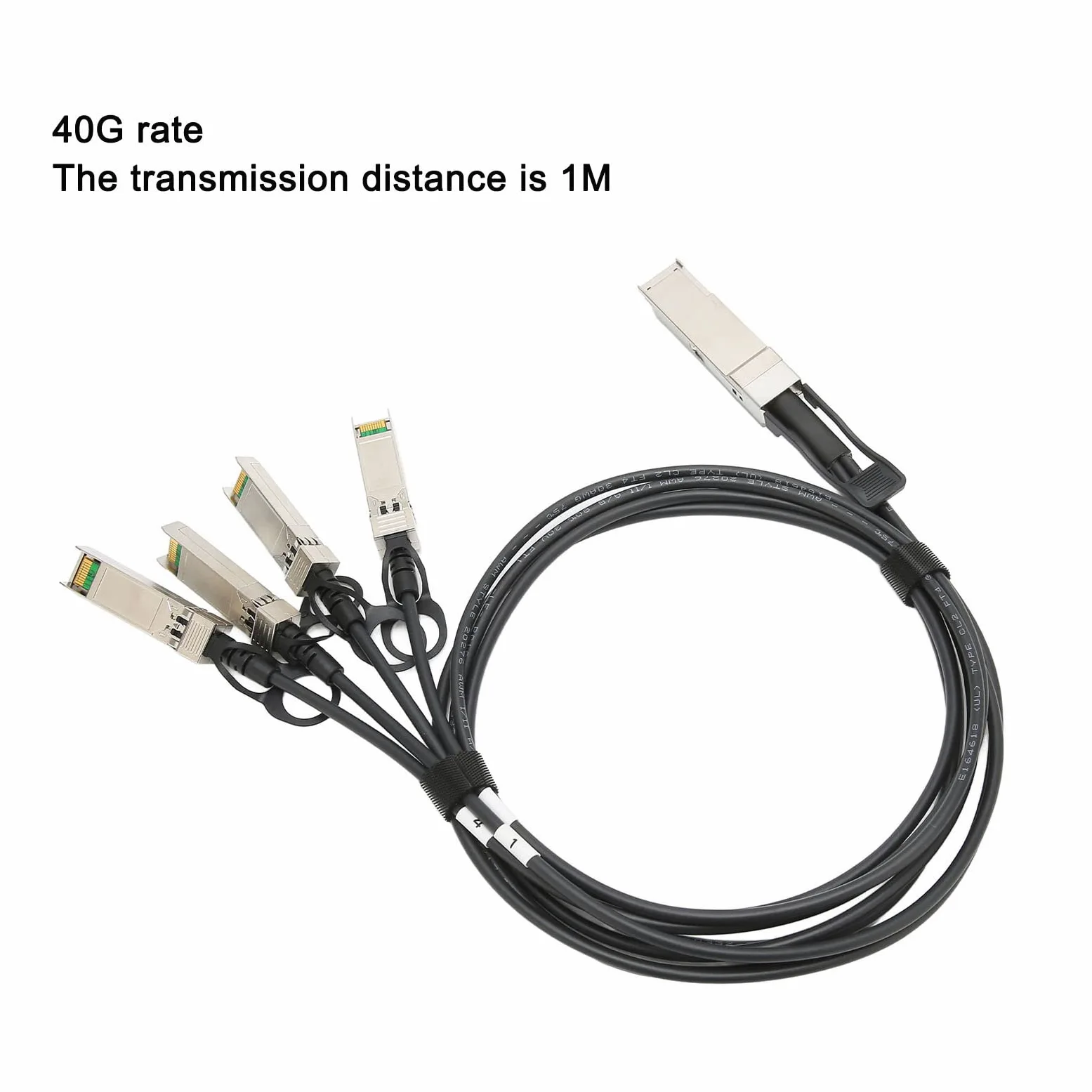 Câble DAC QSFP28 40G, Câble QSFP+ vers 4 SFP+ Direct Attach, 1 Mètre pour pour pour H3C, pour Juniper, pour pour ZTE, pour pour Entel, pour Extreme