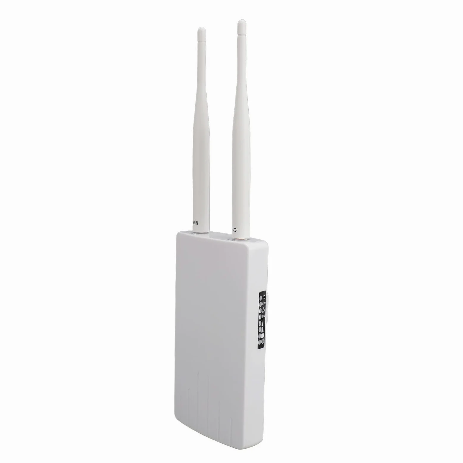 Routeur WiFi 4G LTE Extérieur POE avec Emplacement Carte SIM et Modem 300 Mbps, 2 Antennes 5 dBi, Mobile WiFi