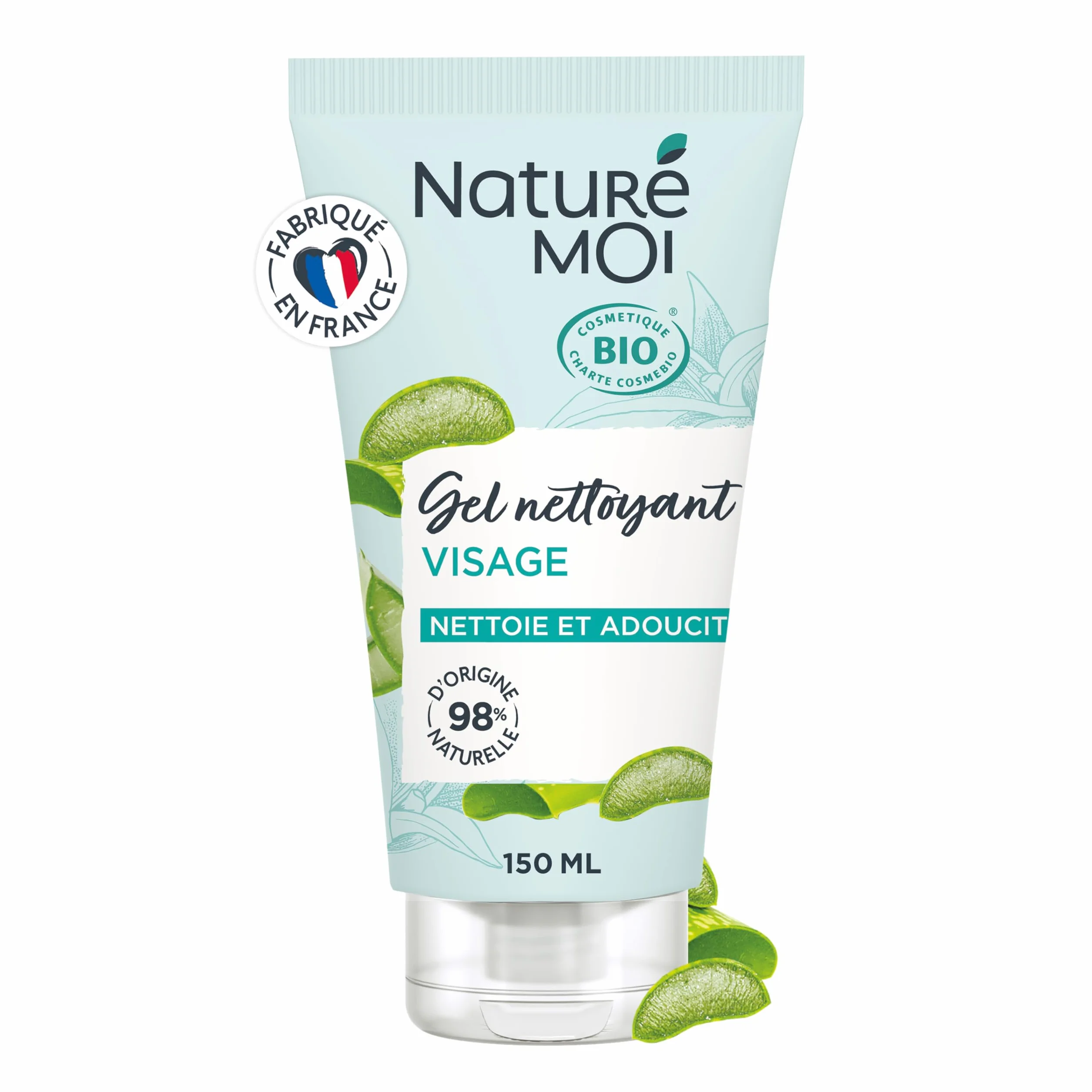 Gel Nettoyant Visage Aloe Vera Bio 150 ml Fabriqué en France
