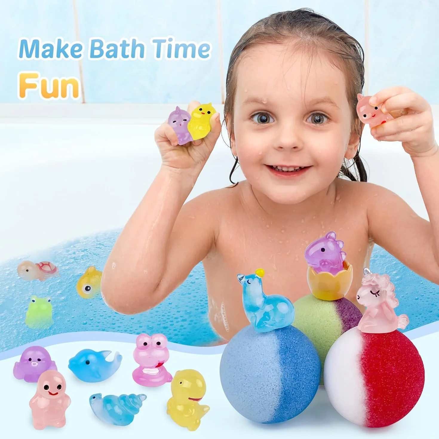 Bombes de bain pour enfants 24 pièces phosphorescentes naturelles et biologiques