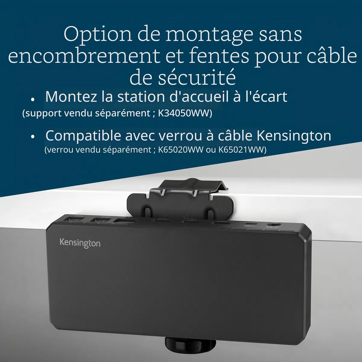 Kensington SD4760P Station d'accueil USB-C 11 en 1 Triple Moniteur DisplayLink, 3 Ports HDMI, Charge 100 W pour Ordinateur Portable, 6 Ports USB A, Ethernet, Audio, pour Mac et Windows Pilote