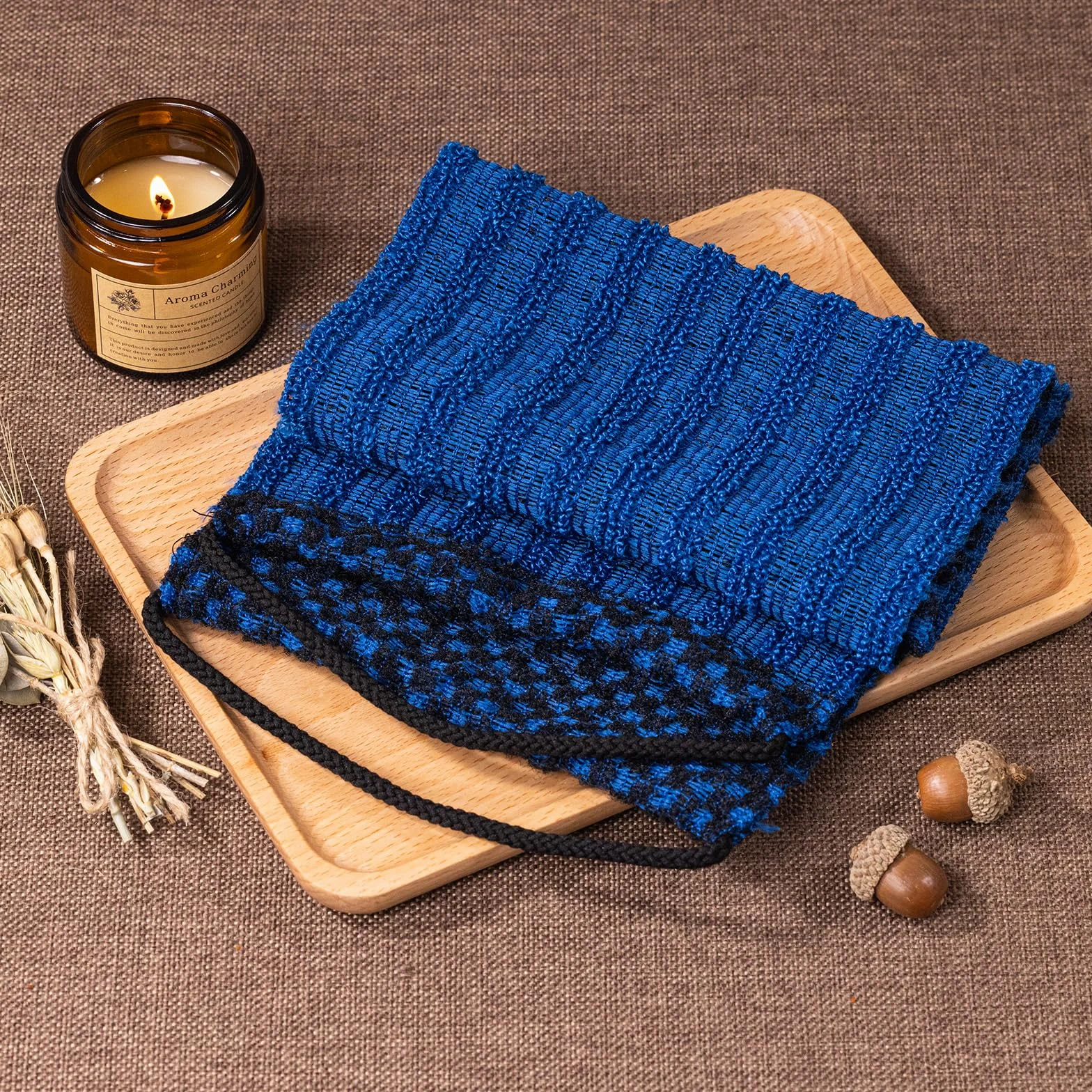 Yiclick Serviette Exfoliante à Double Texture - Éponge Loofah pour le Dos, Corps, Douche et Bain