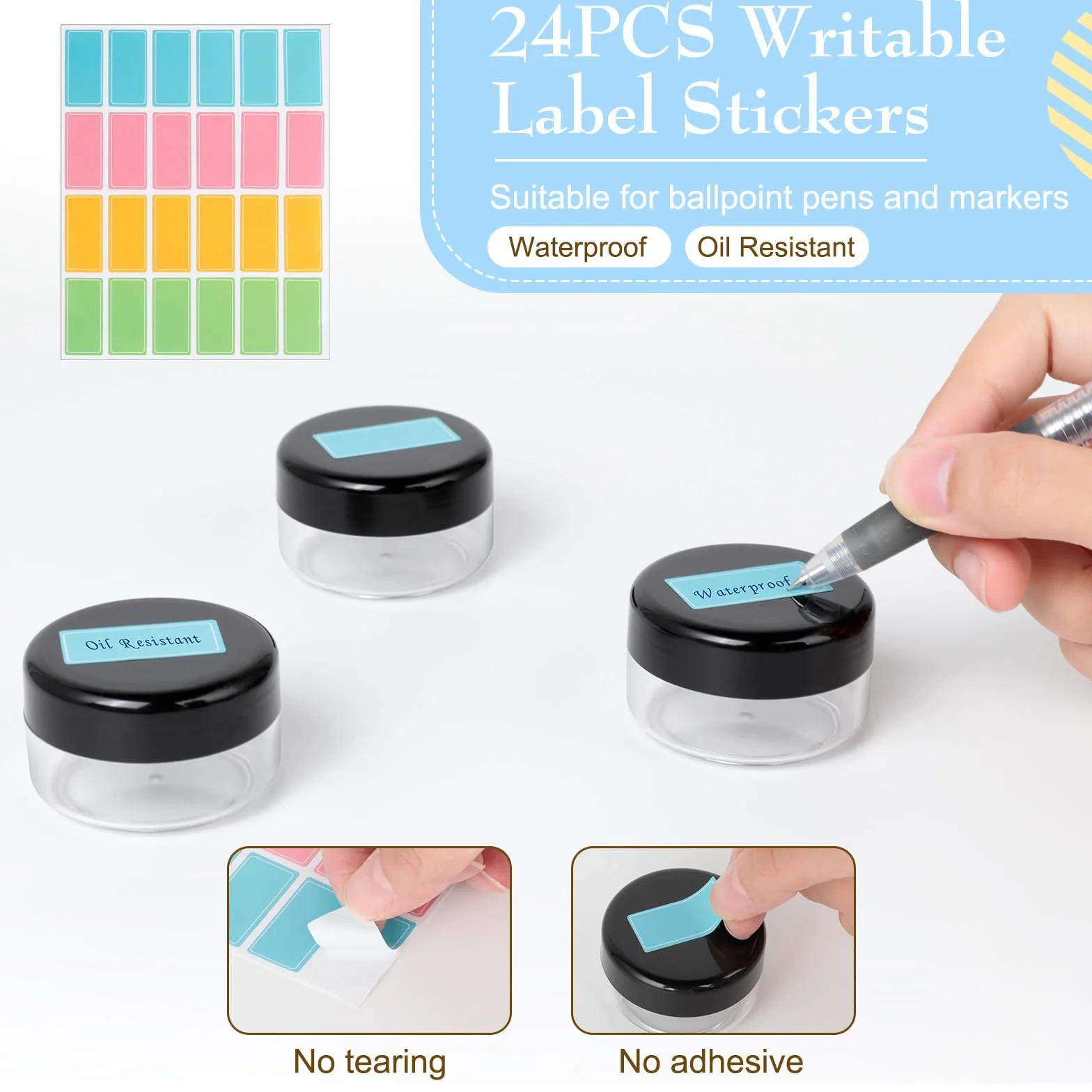 AiQInu 8 Pièces Pots Cosmétiques Vides 30ml avec Spatules et Étiquettes