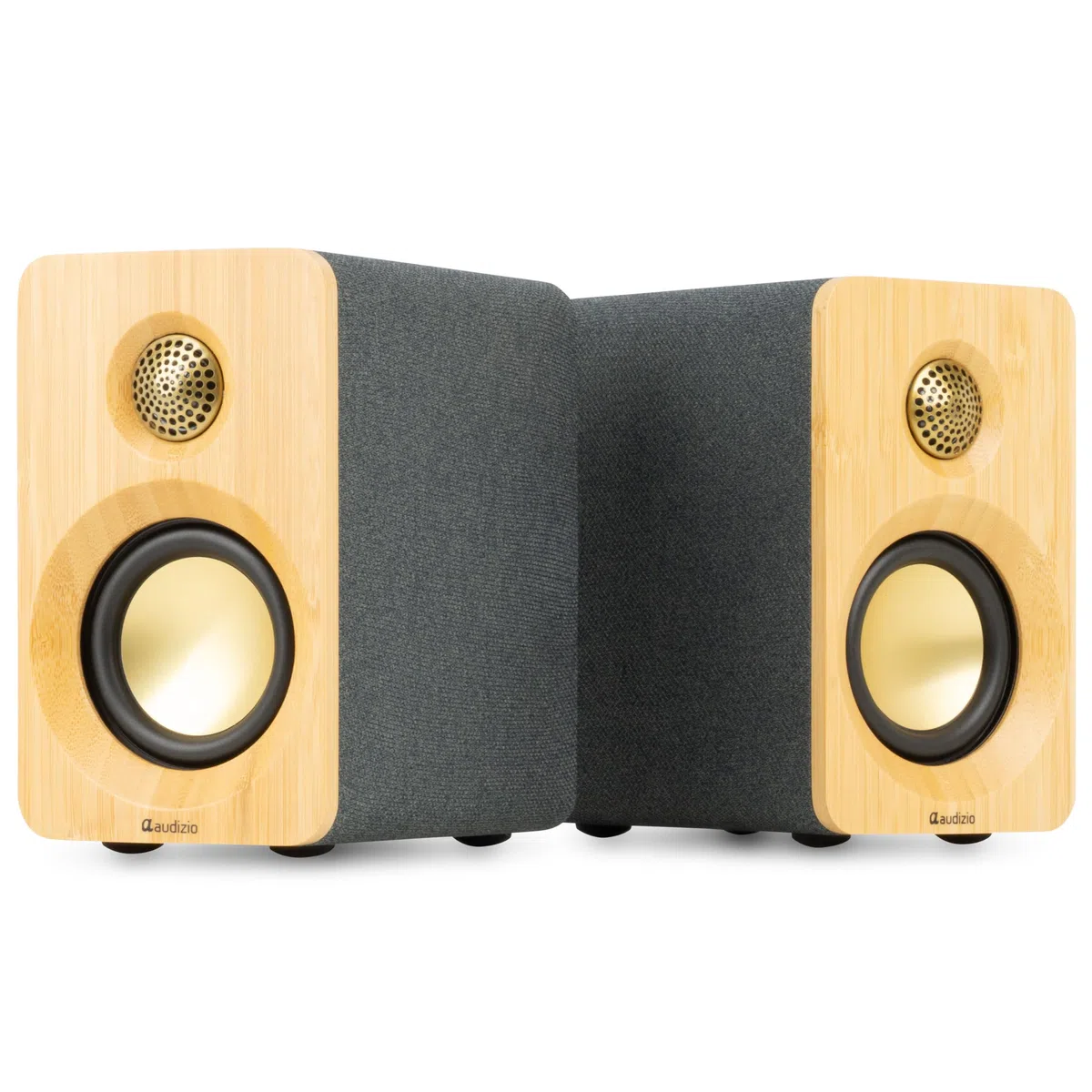 Audizio KS16 Enceintes PC Actives Bluetooth USB-C 100W Bambou