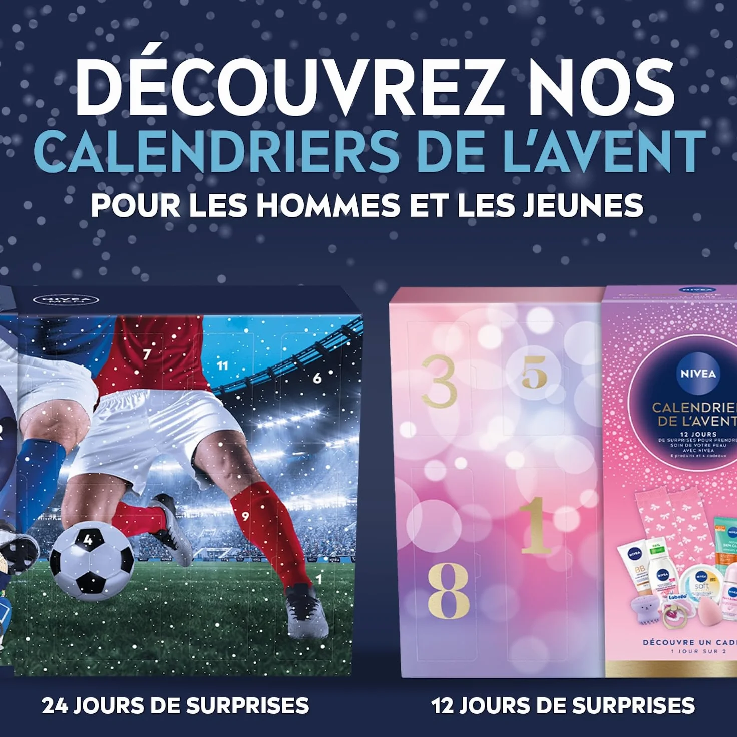 NIVEA Calendrier de l'Avent Femme Édition 2025 Coffret Cadeau Beauté Soins Visage Corps Lèvres Accessoires 24 Fenêtres Surprises