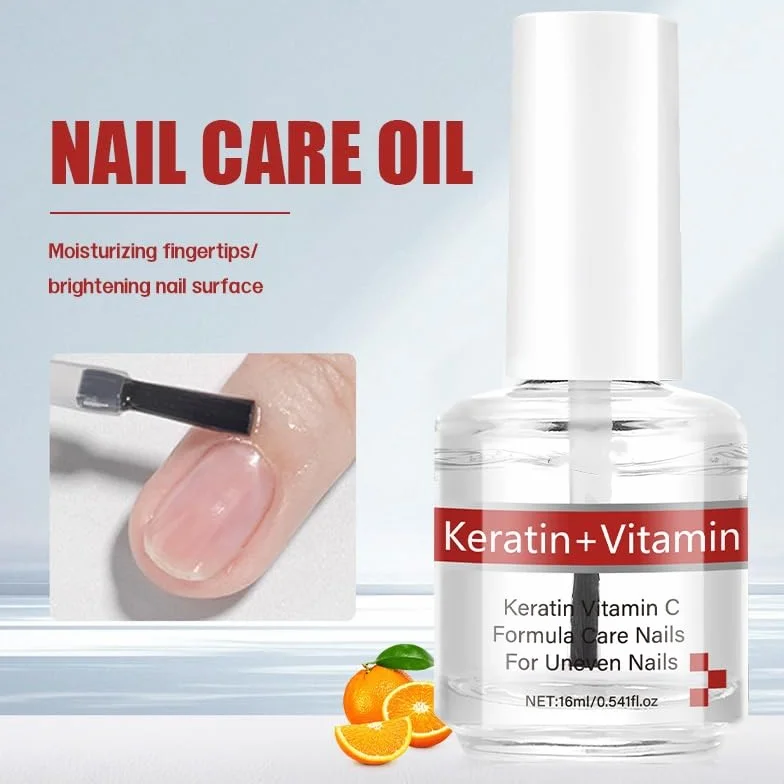 Huile à la kératine et vitamines C pour ongles et cuticules, soin hydratant renforçant