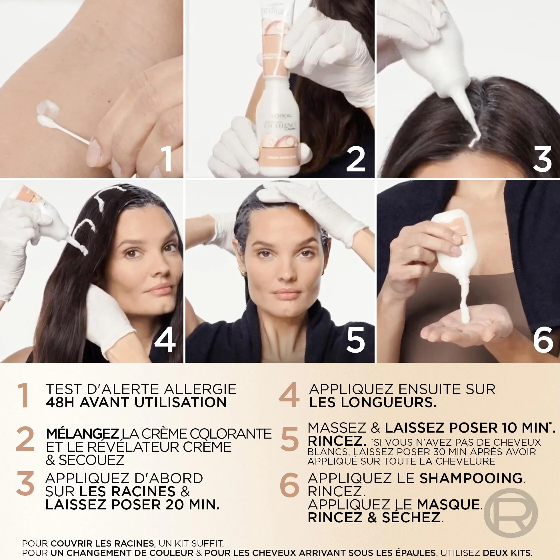 L’ORÉAL PARIS Excellence Crème Universal Nudes Coloration Cheveux Permanente Blond Très Clair Universel (9U) 100% Cheveux Blancs