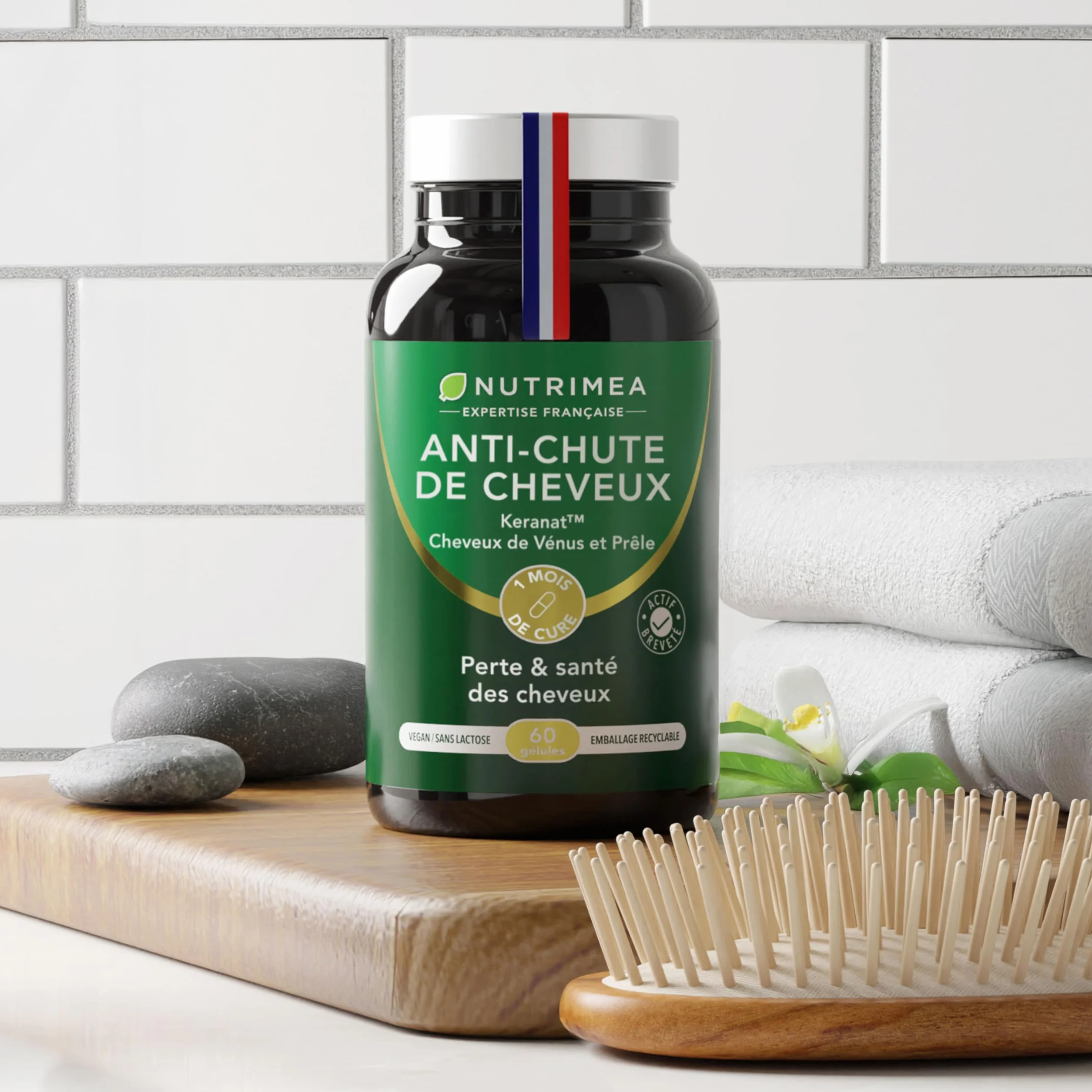 Nutrimea ANTI CHUTE DE CHEVEUX Pousse Fortification Cheveux Kéranat™ 60 Gélules Fabrication Française
