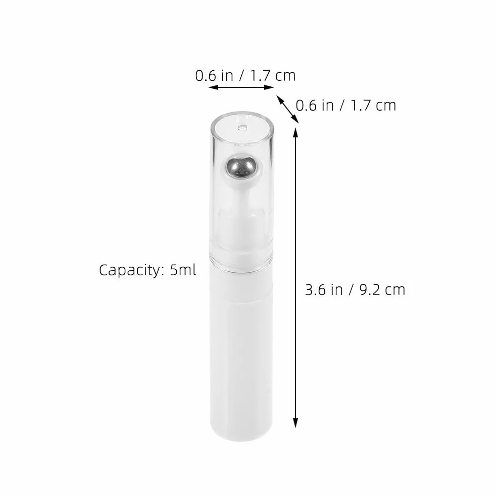 VILLCASE Flacon de Crème pour les Yeux Rechargeable 9.20x1.70x1.70 cm avec Applicateur à Bille Roll-on Récipient Cosmétique Portable