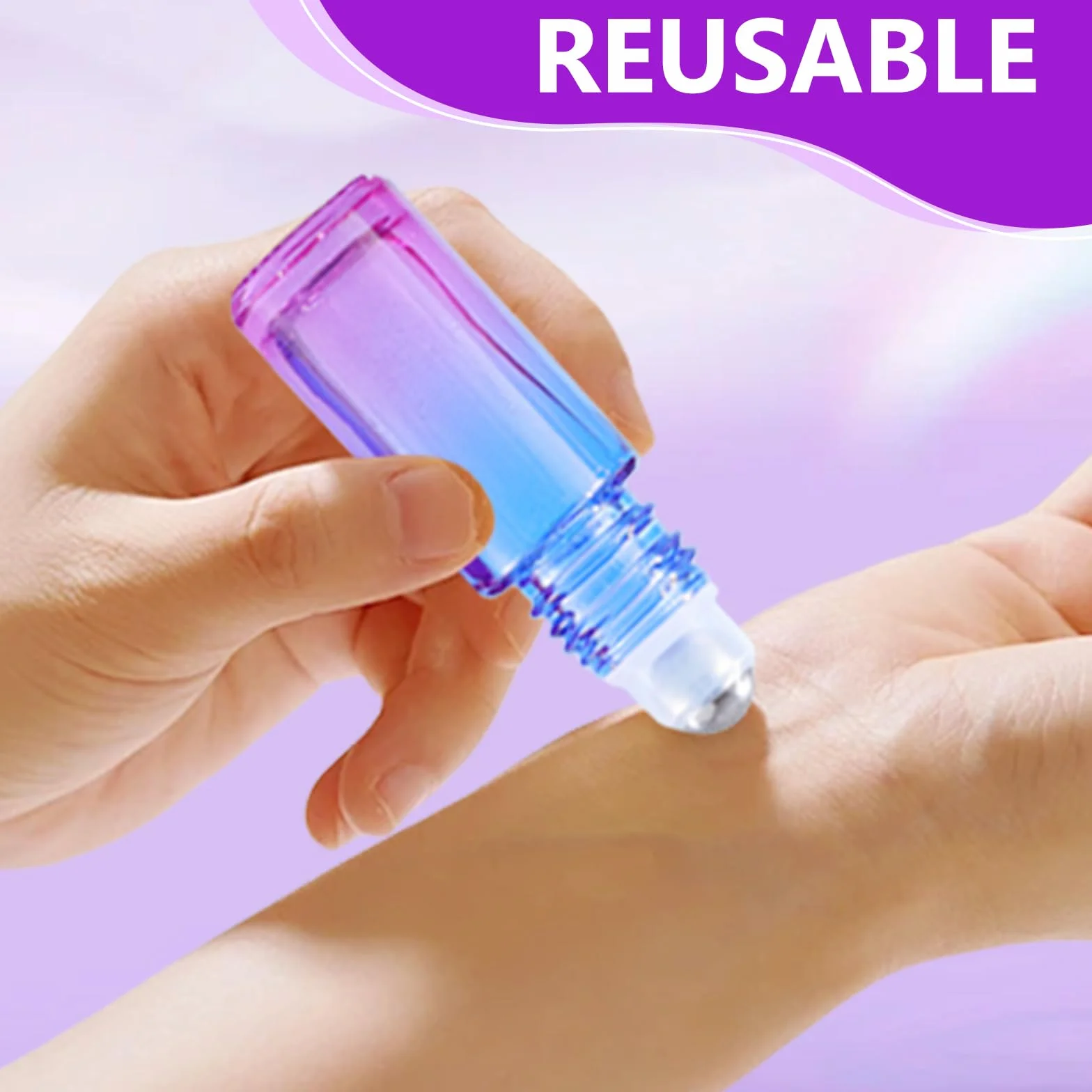Lot de 25 bouteilles en verre multicolore 5 ml pour huile essentielle avec boules en acier inoxydable