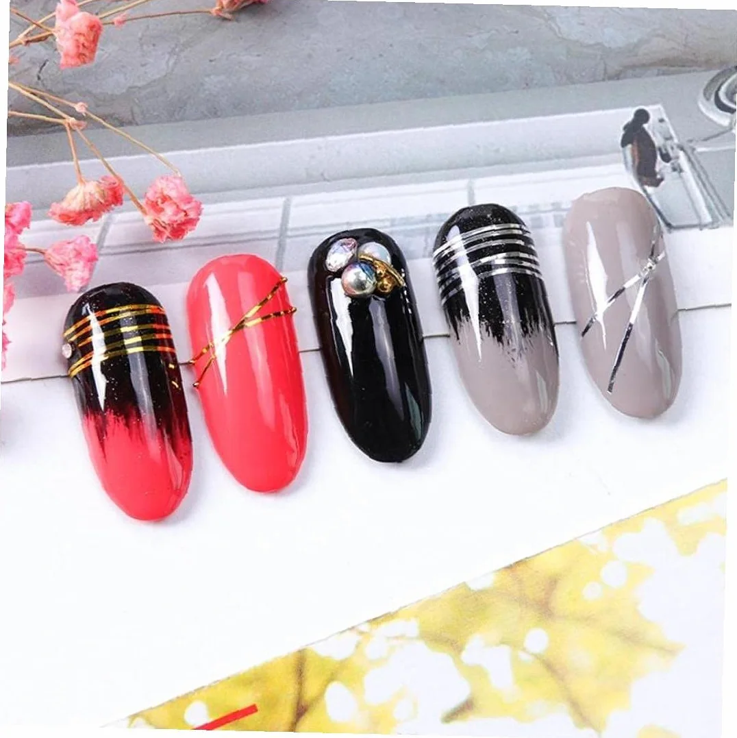 20 Rouleaux Bande Ruban Argenté Or Autocollants Vernis Ongles Foils Décoration Manucure Adhésif