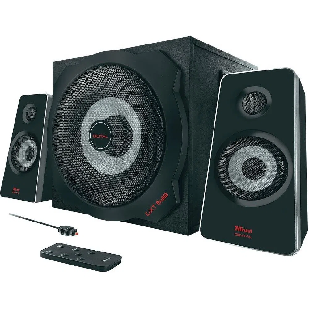 Trust Gaming GXT 638 Tytan Enceinte PC Gamer 2.1 avec Caisson de Basses pour Ordinateur, PS4 et Xbox One (120 Watt), Audio Numérique - Noir