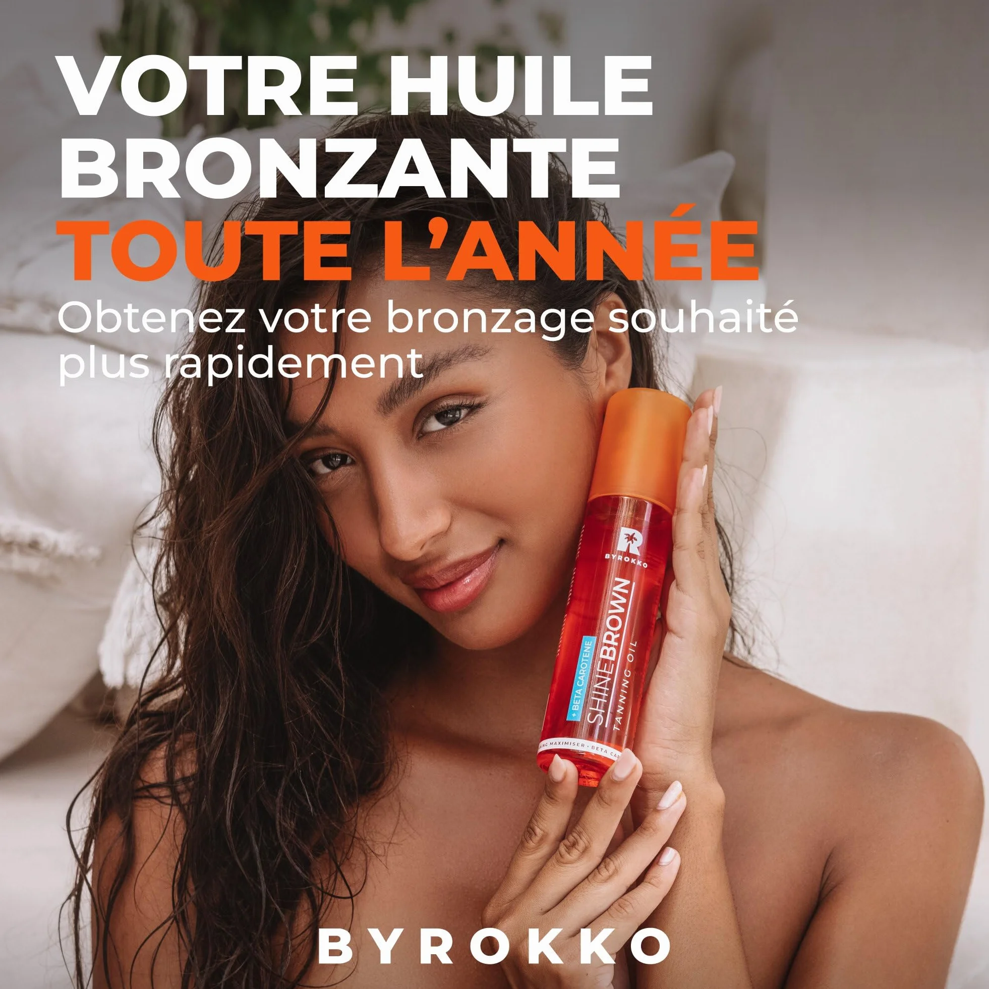 BYROKKO Huile de bronzage bêta-carotène 150 ml accélérateur de bronzage pour banc de soleil et soleil d'extérieur