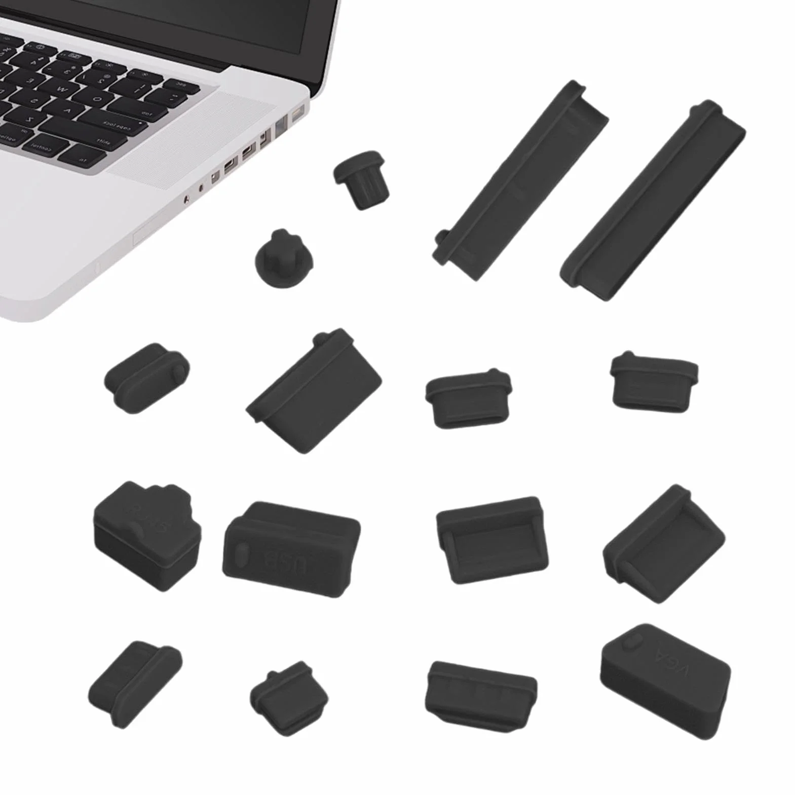 Bouchons anti-poussière USB C 16 pièces pour PC port