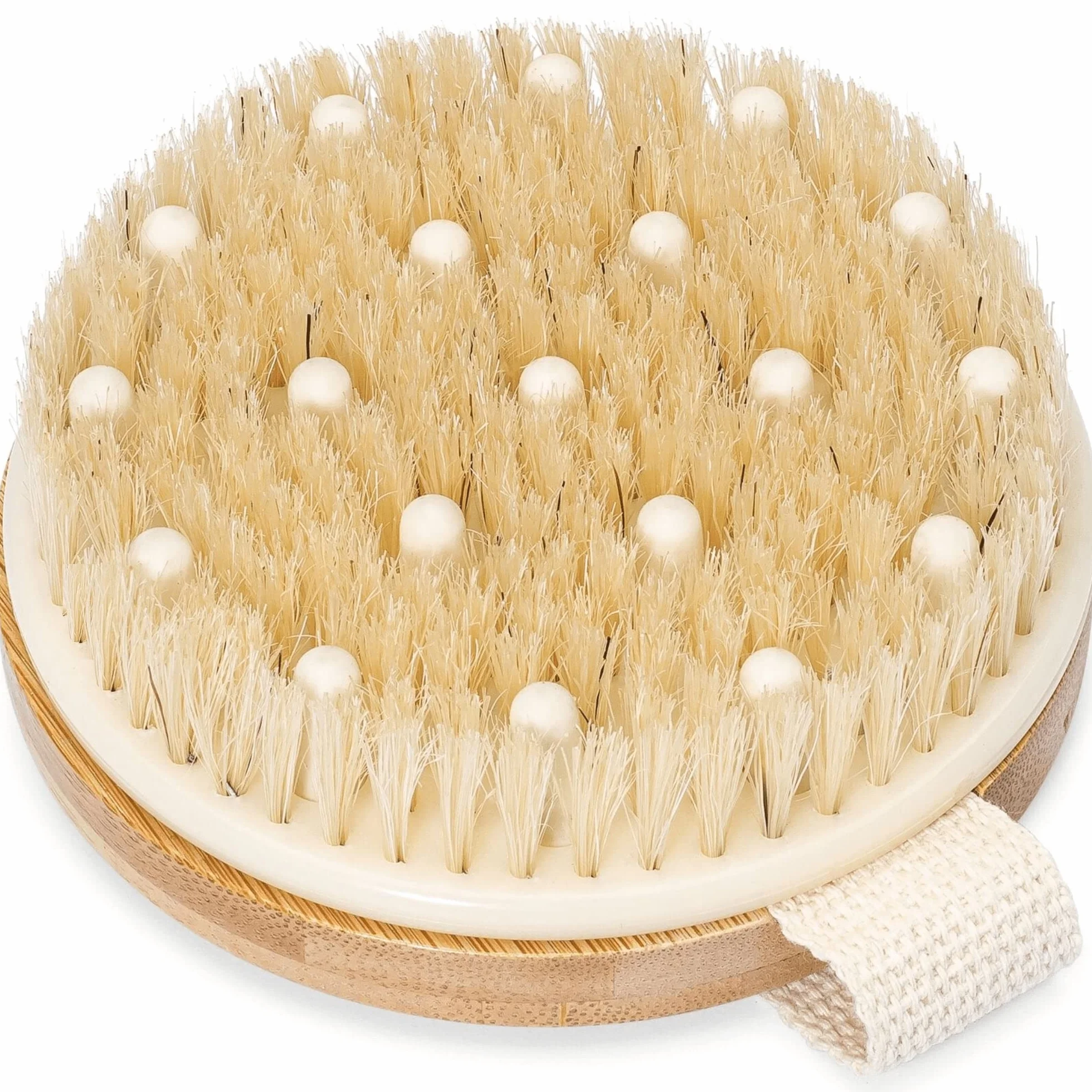 ROSENA Brosse Corps à Sec exfoliante en bois poils naturels sanglier drainage lymphatique cellulite