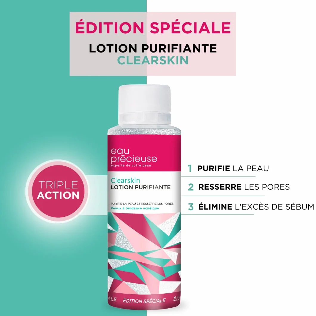 Eau Précieuse Lotion Purifiante Clearskin Edition Spéciale 375 mL Triple Action Peaux Acnéiques