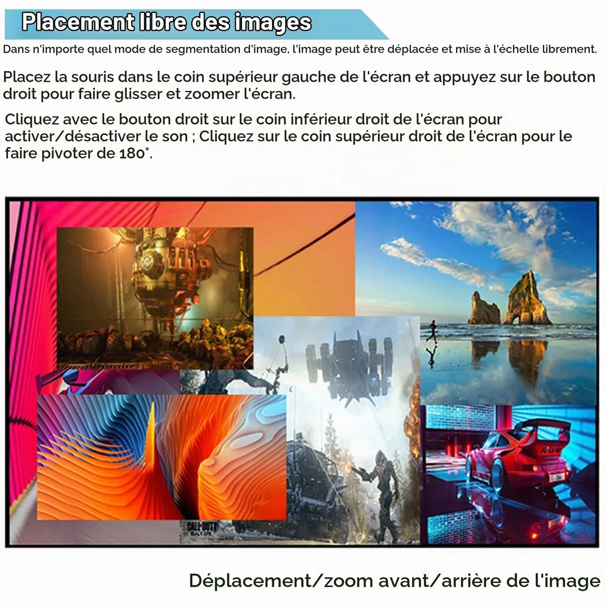 Commutateur KVM 6 ports Commutateur HDMI Multi-Viewer 6X1 HDMI Quad Screen Real Time Multiviewer Support mouse through mode