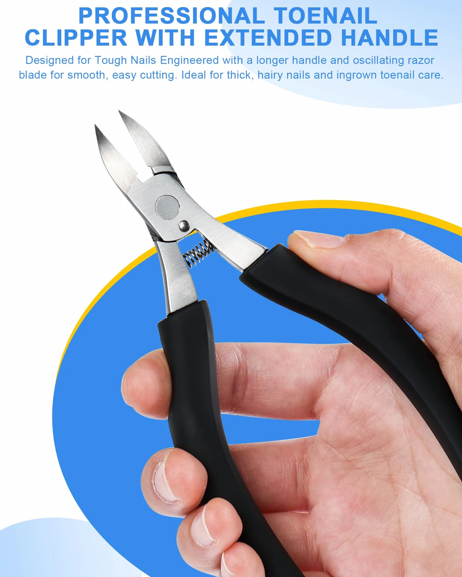 Pince à Ongles Acier Inoxydable, Coupe Ongle Professionnel, Poignée Antidérapante, pour Ongles Incarnés