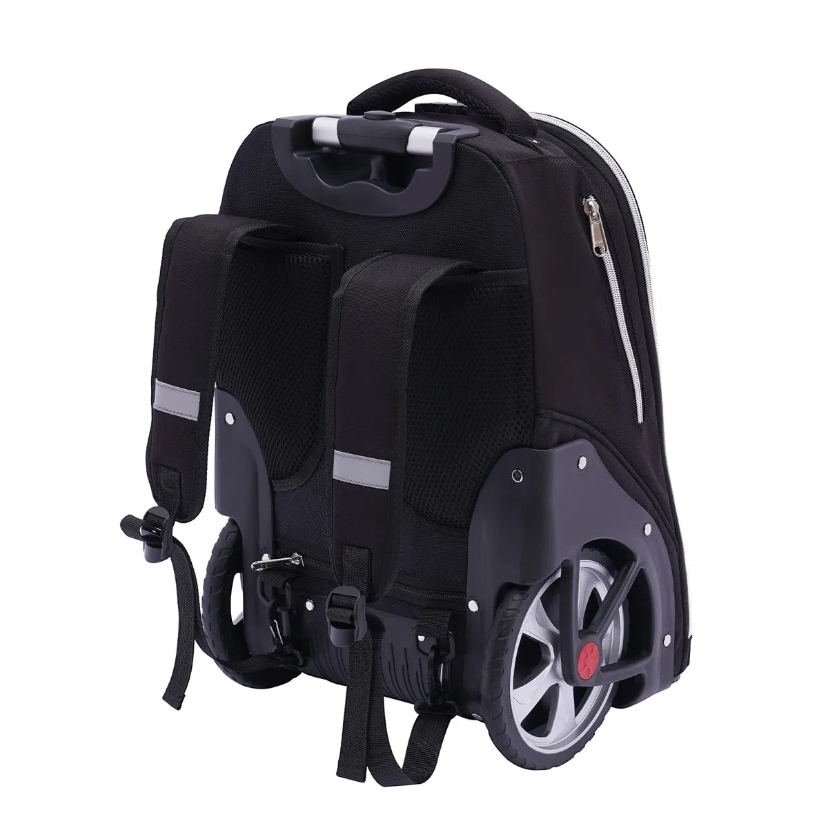 Sac à dos à roulettes pour ordinateur portable - 45 l - Bagage à main léger - Avion - Sac à dos de voyage avec roulettes - Pour le travail, l'université - Noir, Noir , m, Moderne