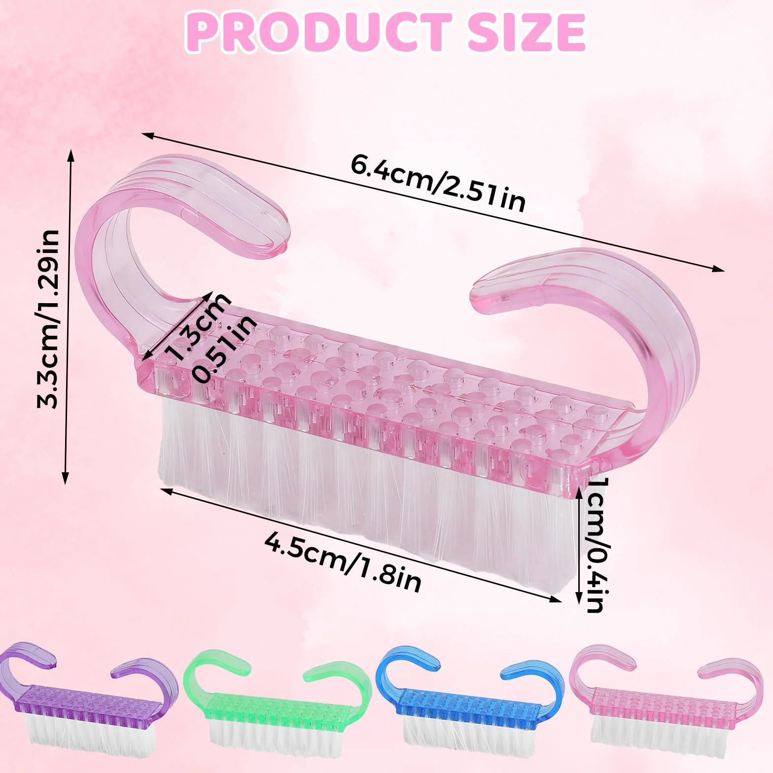 Lot de 24 Brosses à Ongles avec Poignée en Plastique, Brosse Exfoliante pour Mains et Pieds