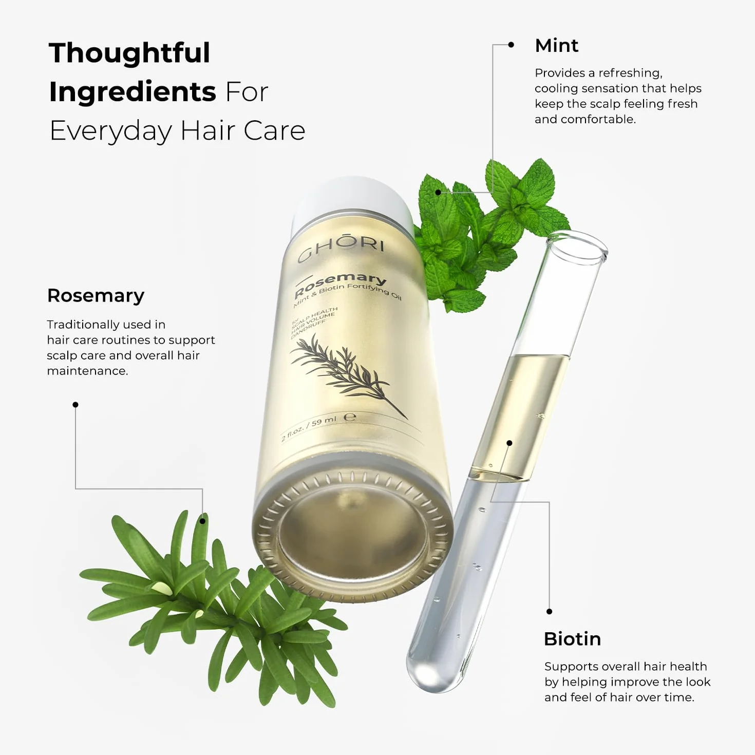 Rosemary Mint & Biotin Fortifying Hair Oil for Hair Growth & Scalp 59 ml