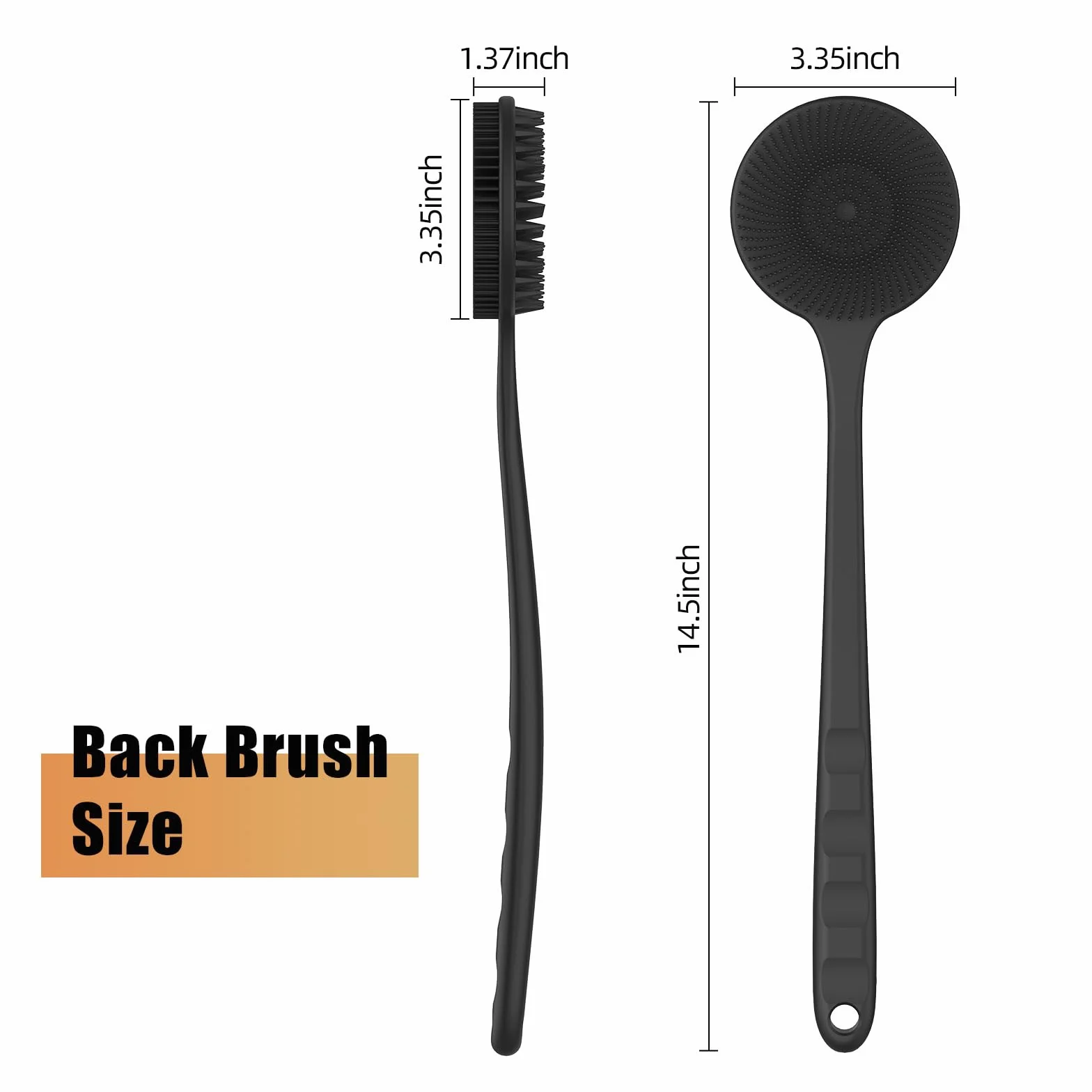Brosse Douche Long Manche Double Face Exfoliante Massante Silicone