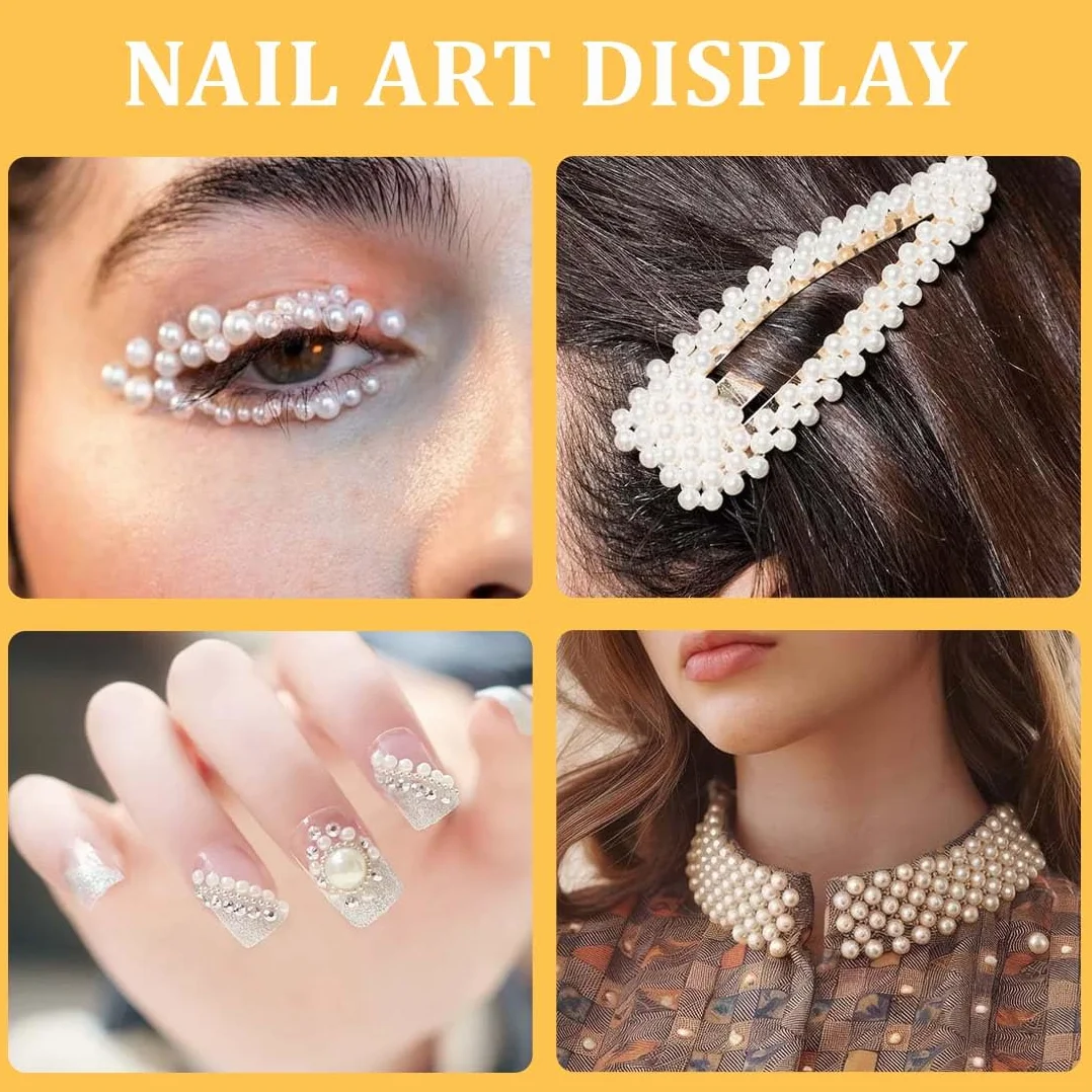 GXGM Bijoux Nail Art Perles Or Argent Mini Caviar Beads Strass Accessoires Décorations Ongles