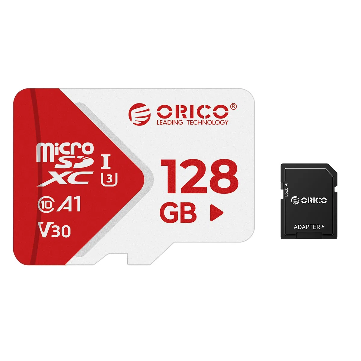ORICO TF30 Carte Micro SD 128 Go + Adaptateur, Jusqu'à 100 Mo/s, 4K