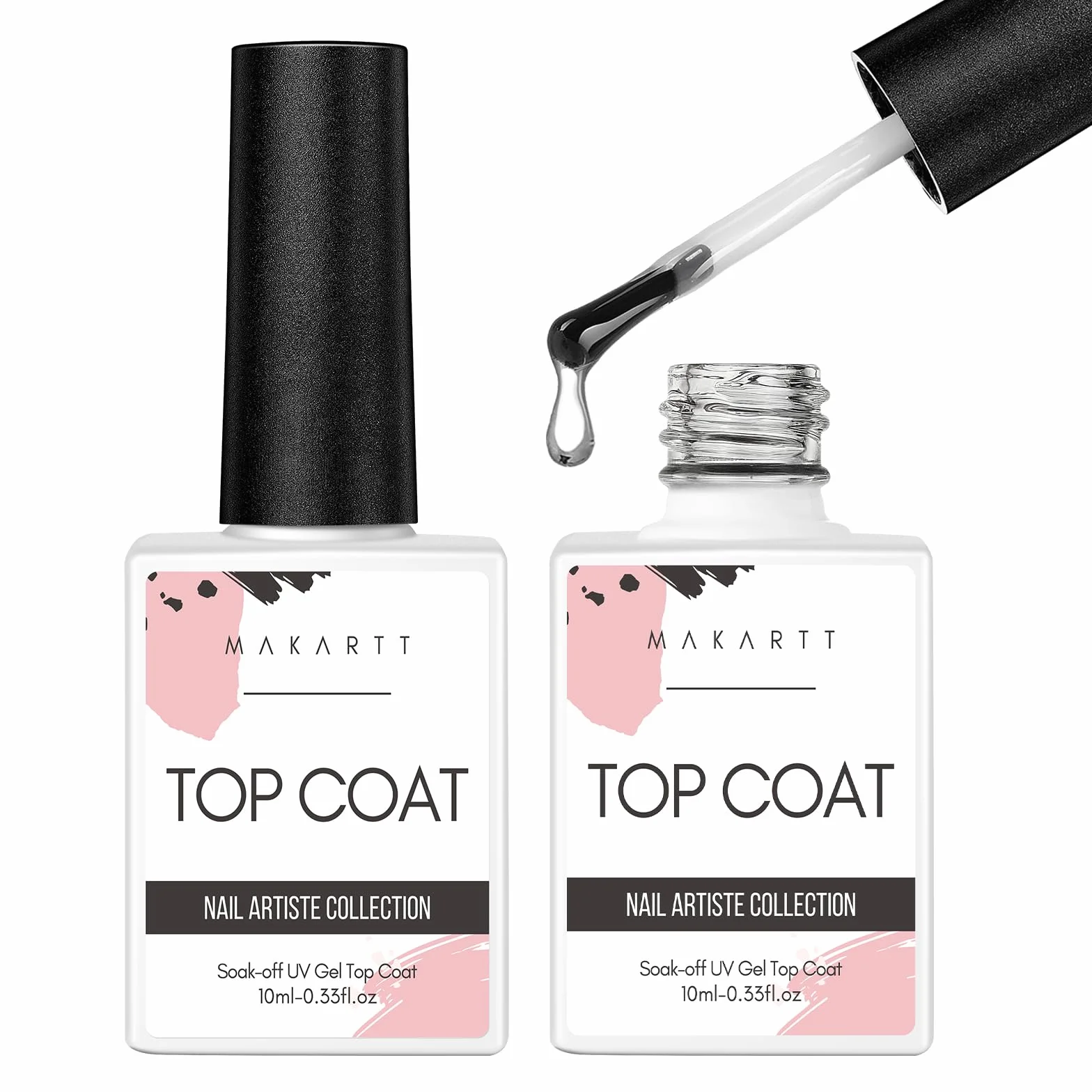 Makartt Top Coat Semi Permanent UV Gel No Wipe Longue tenue Finition brillante Vernis à ongles
