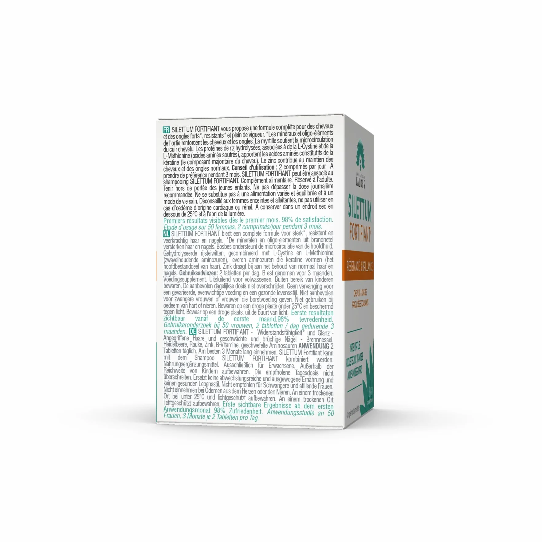 SILETTUM Fortifiant Pack Eco 180 Comprimés pour Cheveux et Ongles Forts