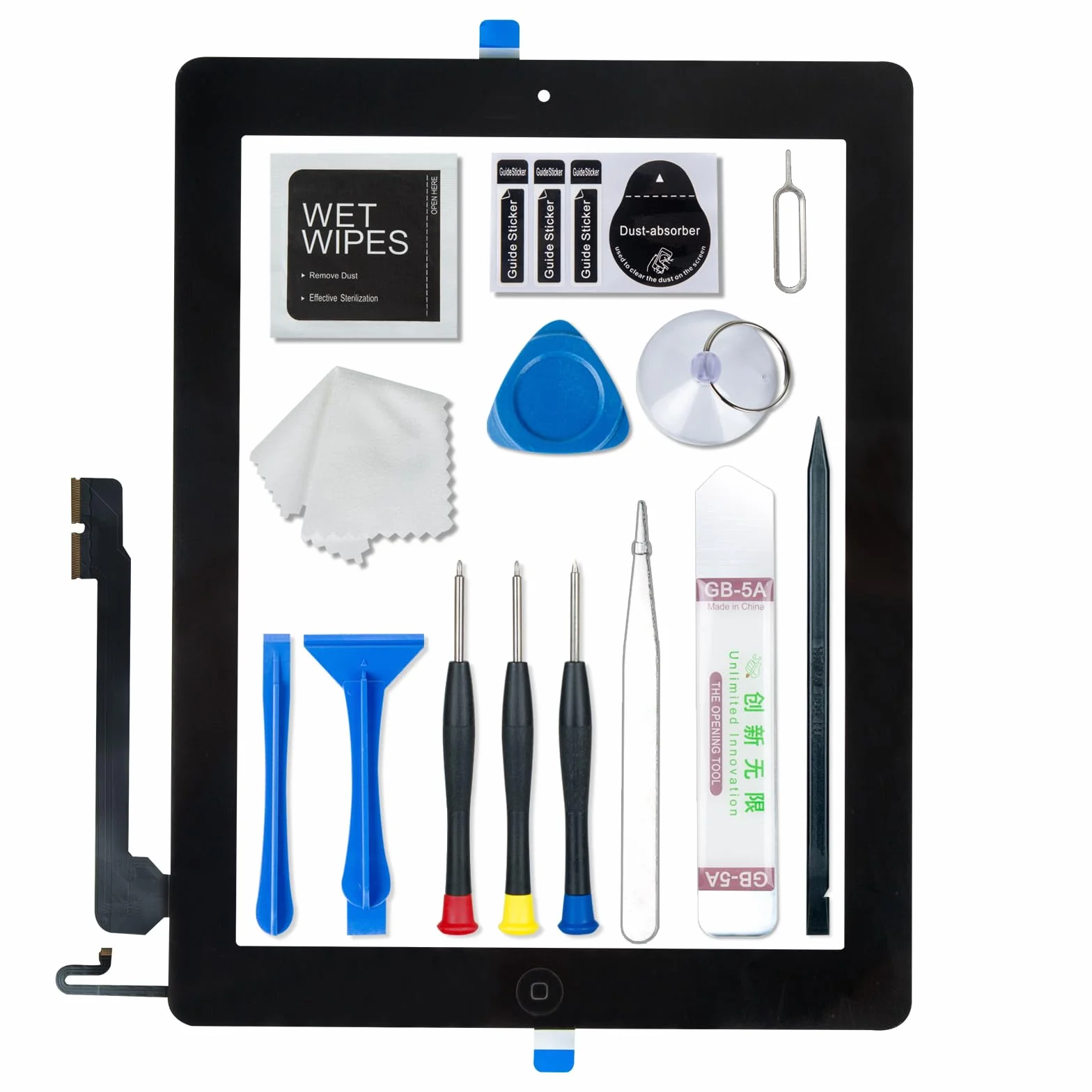 Écran tactile de rechange iPad 4 4ème génération avec bouton Home