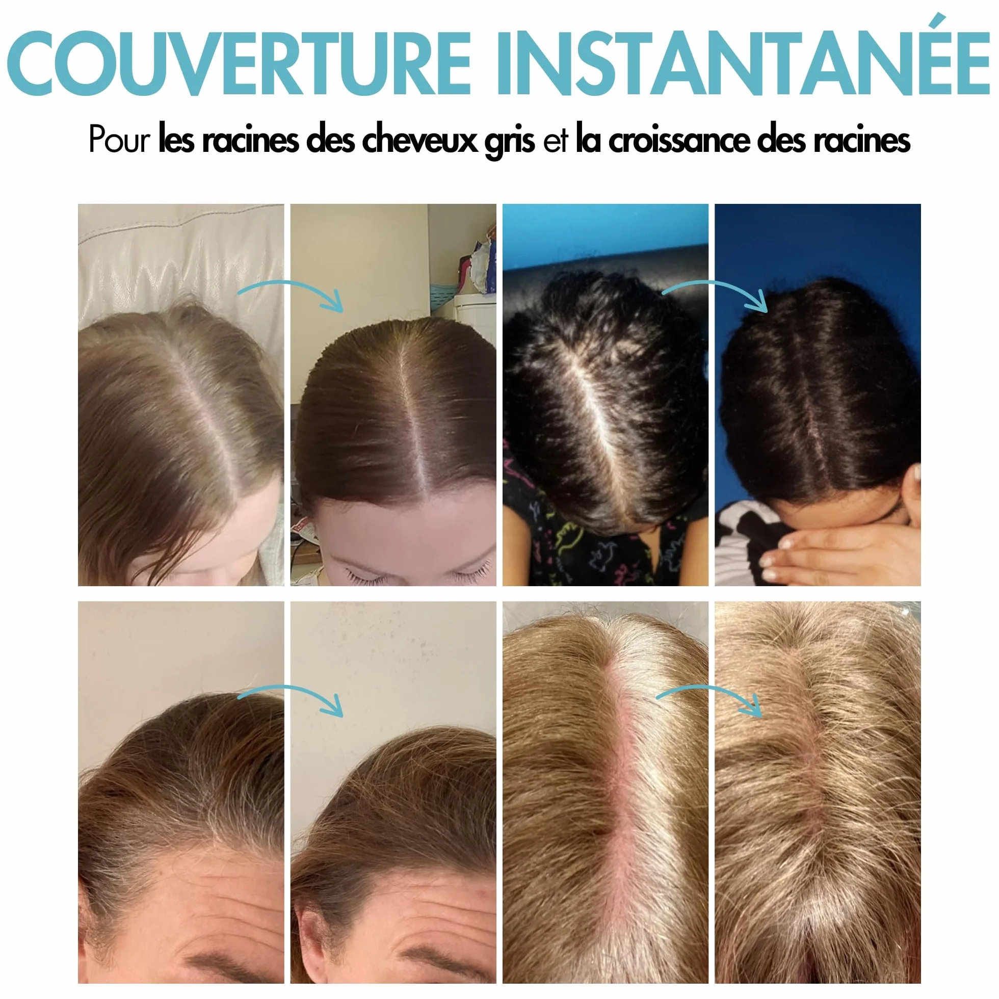 Hair Genetics Retouche Racines Cheveux - Coloration Cheveux Gris - Remplit les sourcils - Marron foncé