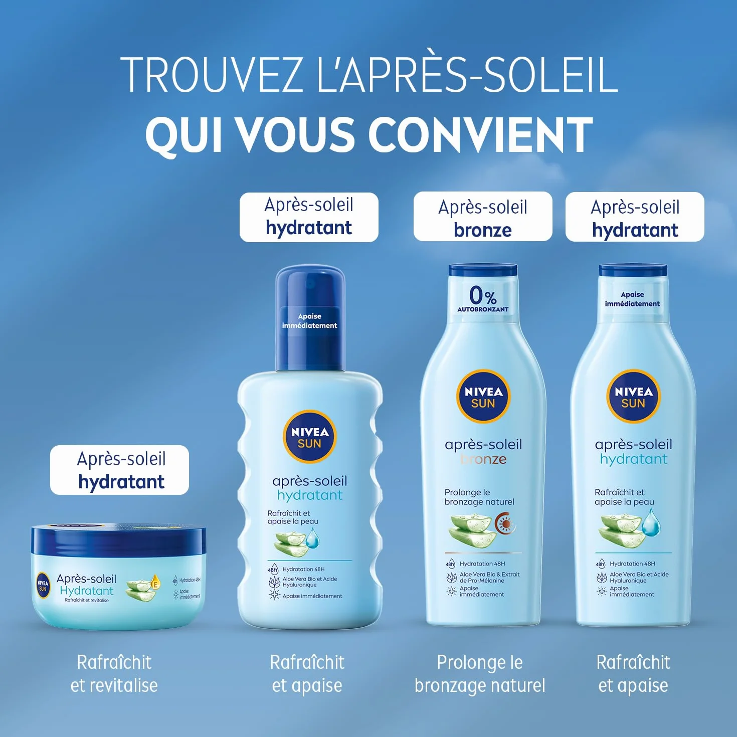 NIVEA SUN Lait Après Soleil Bronze Prolongateur De Bronzage Hydrate 48H Aloe Vera Bio 200 ml