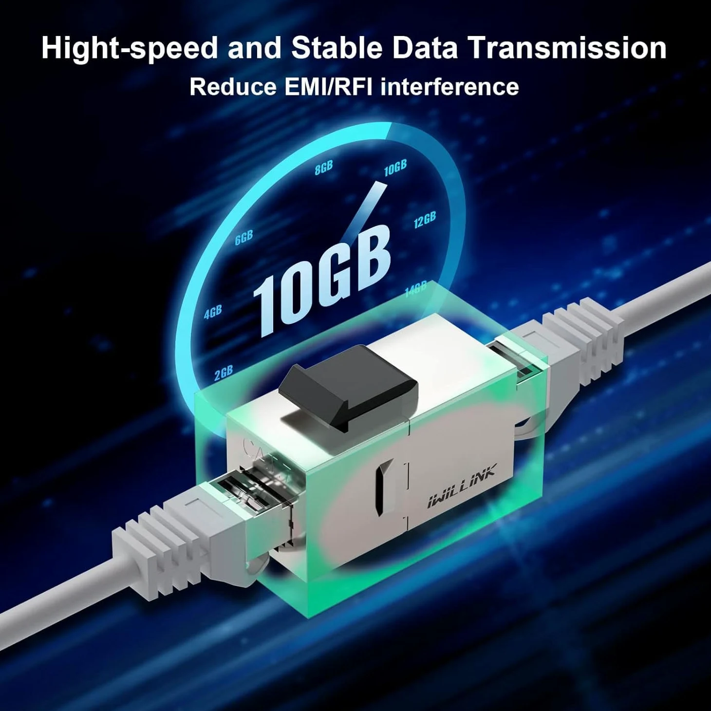 iwillink Lot de 25 coupleurs blindés RJ45 Keystone 10 Gbit/s CAT7 | Coupleur Ethernet, prise Keystone femelle vers femelle, insert STP Keystone pour câble Cat7/Cat6a/Cat6/Cat5e