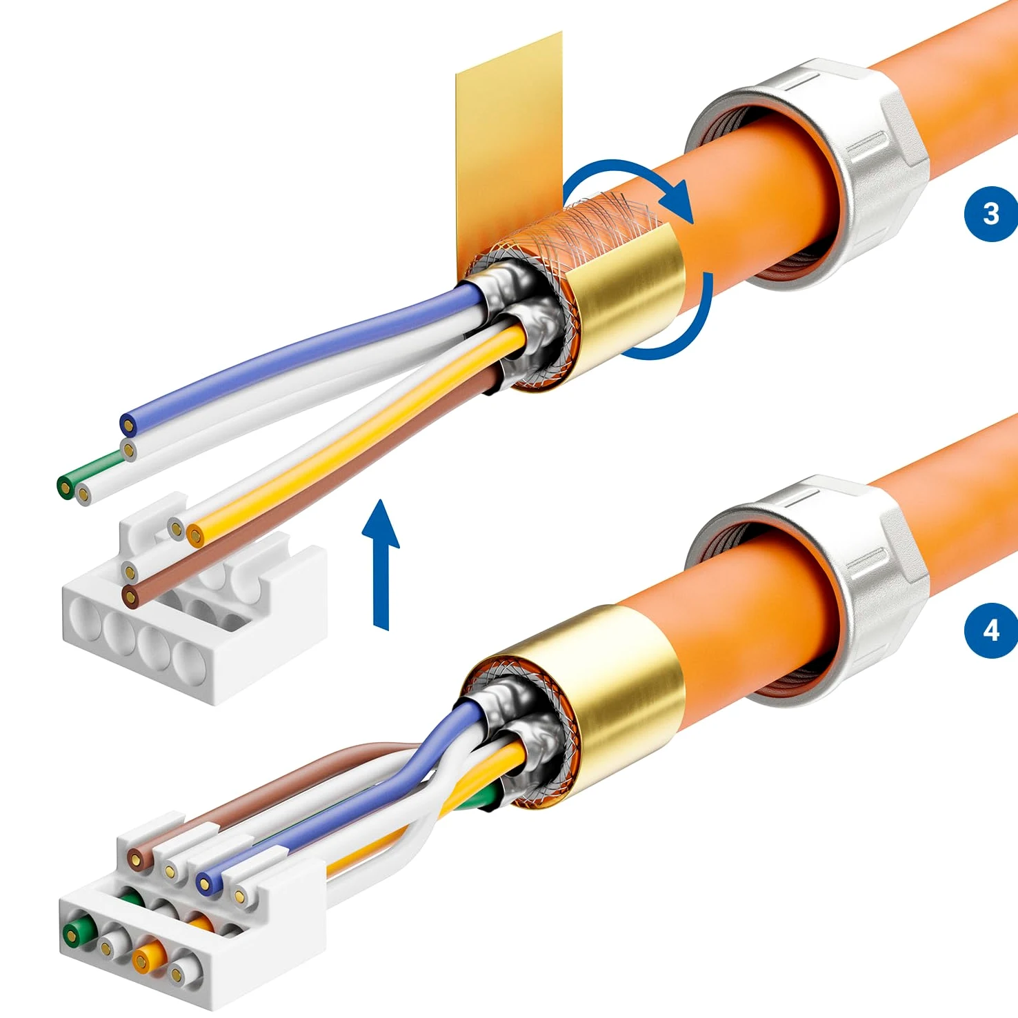 deleyCON 12x Connecteur Réseau RJ45 Cat 6a Coudé 90° sans Outil, Blindé, 10 Gbit/s - pour Câbles D’installation Rigides - Ethernet LAN/DSL, Patch | Sans outil, blindé, pour câble de pose rigide, câble brut, connecteur RJ45 Ethernet LAN DSL câble patch