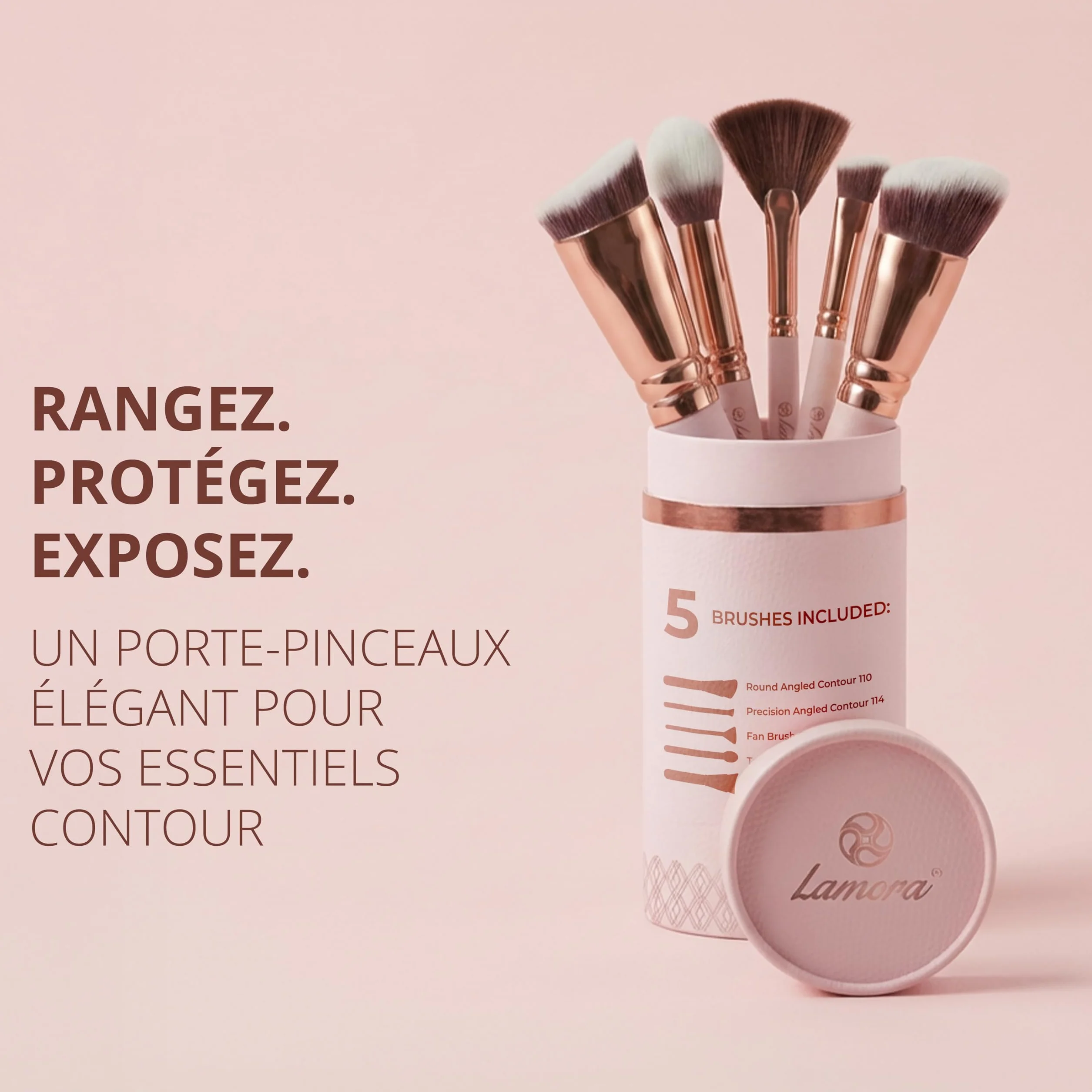 Set Pinceaux Maquillage Teint Contouring Poudre Rouge Kit Sculptant Visage Mélange Liquide Crème Poudre Cosmétique Polissage Pointillé