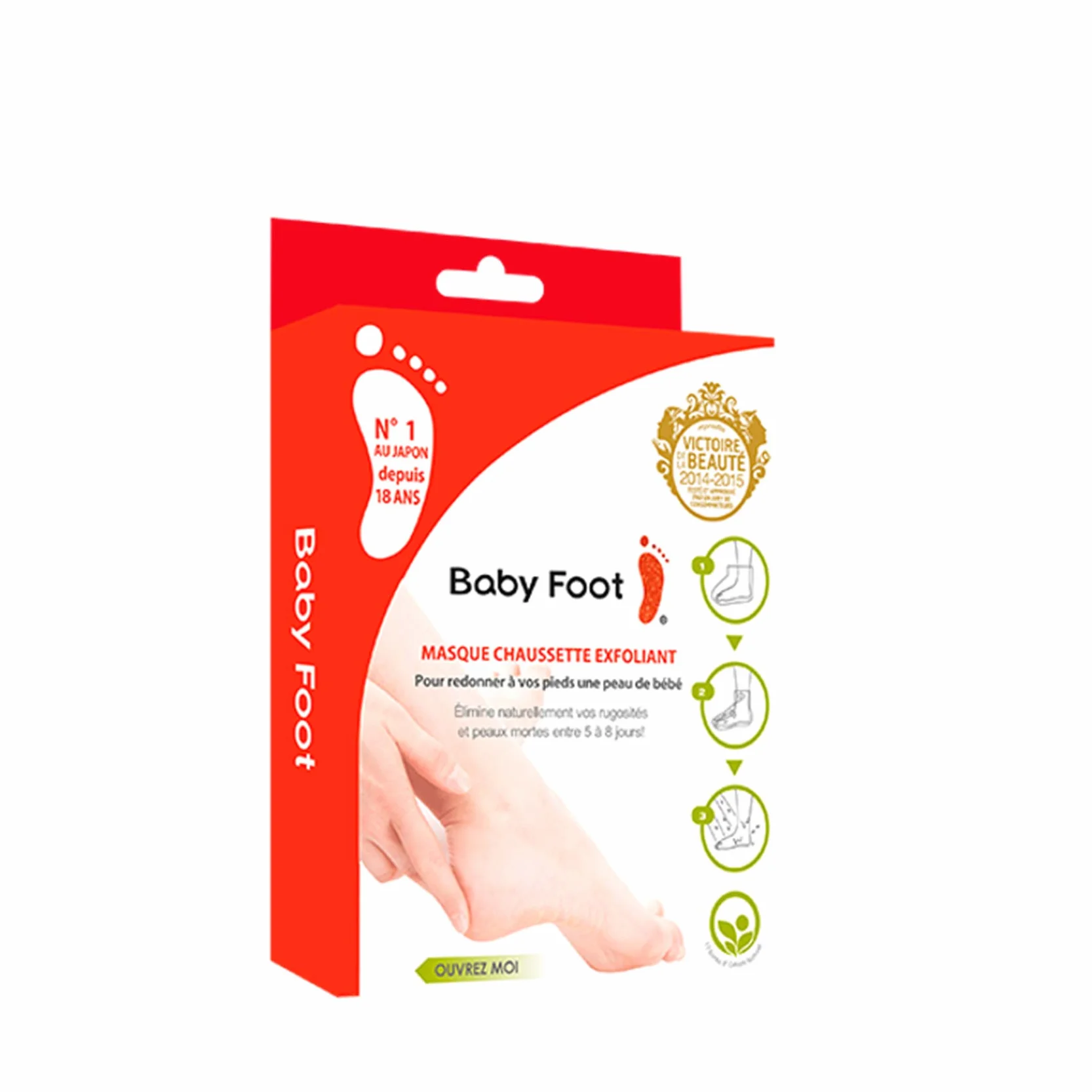 BABY FOOT Masque Chaussette Exfoliant Pieds Anti Callosités Peaux Mortes Fabriqué au Japon 1 Paire