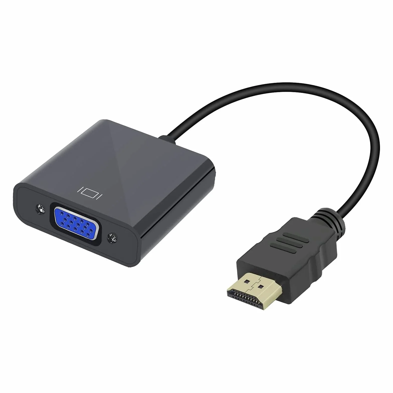 Adaptateur HDMI vers VGA 1080p Actif mâle vers Femelle Convertisseur pour PC Moniteur Projecteur HDTV Xbox Noir